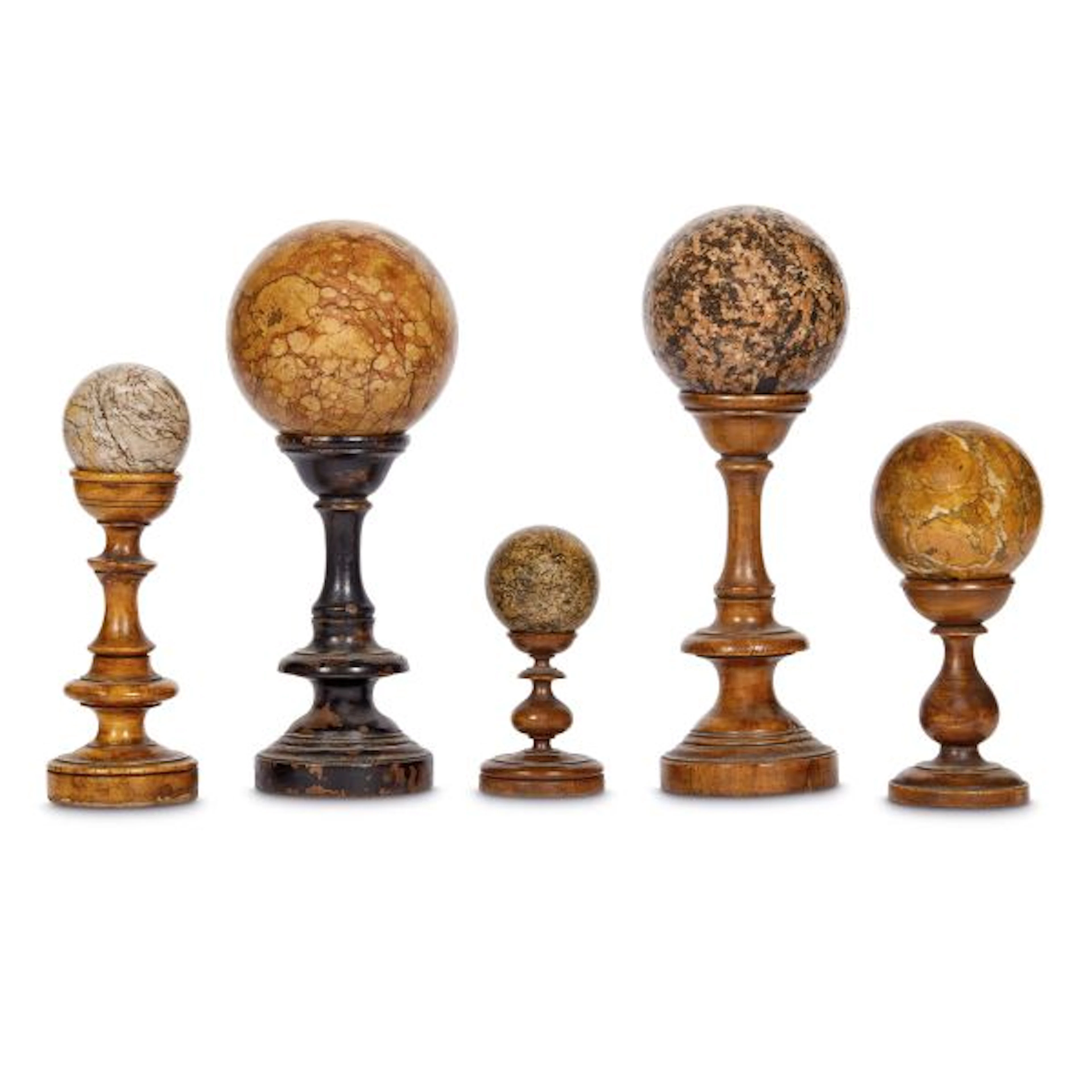 A COLLECTION OF MARBLE SPHERES, 19TH/20TH CENTURY
