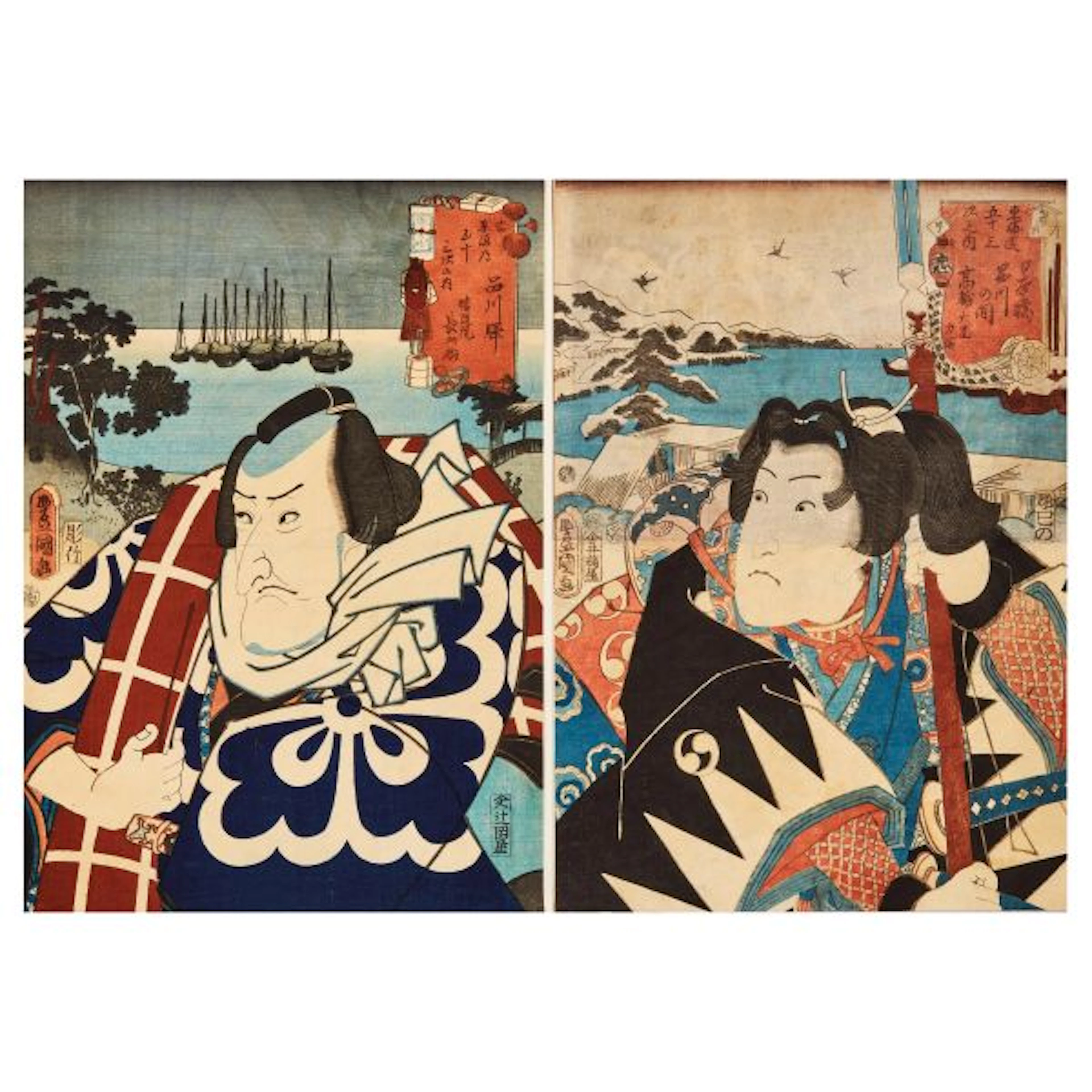 A PAIR OF WOODBLOCK PRINTS, JAPAN, LATE EDO PERIOD, 19TH CENTURY