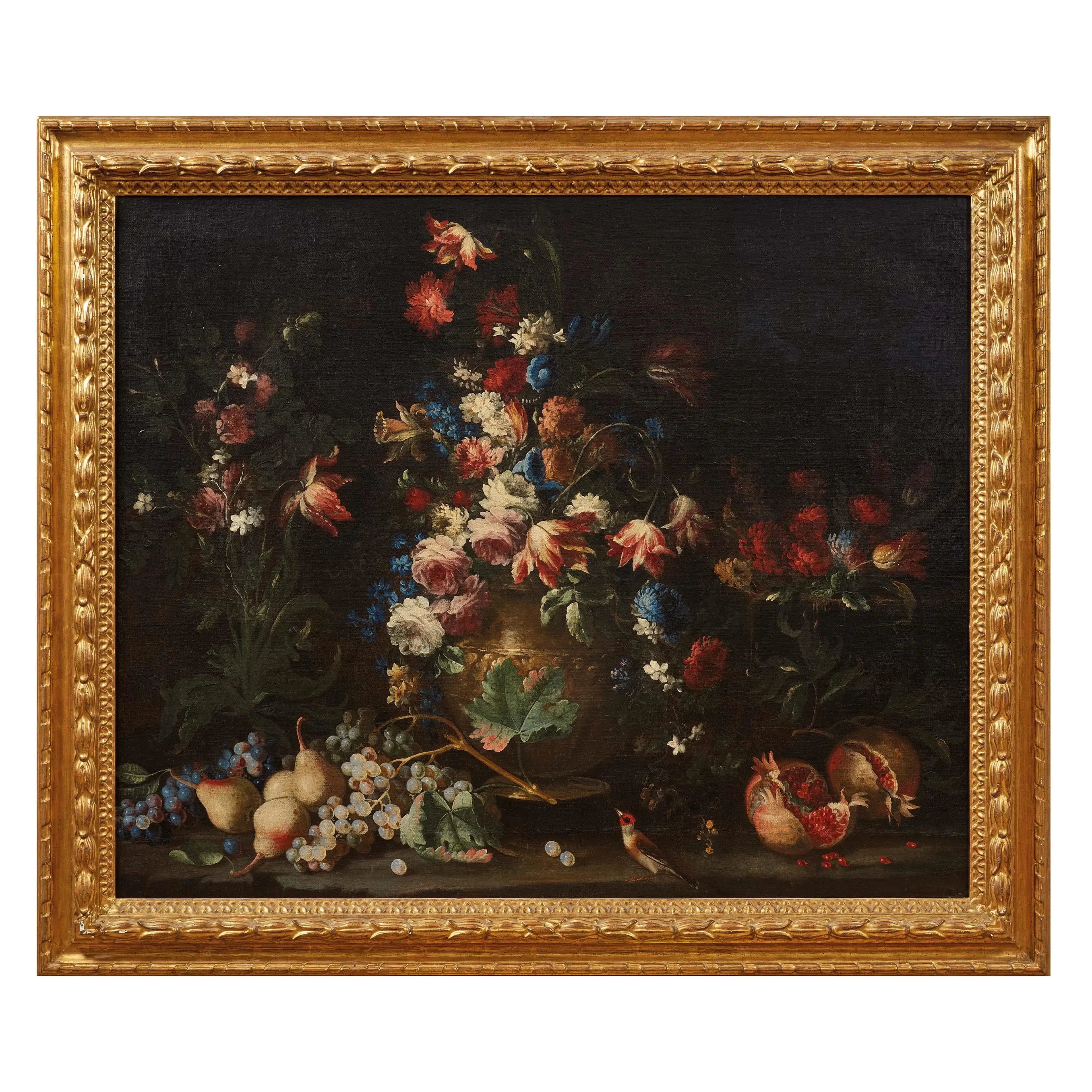 Lombard painter, 17th-18th centuries, bronze vase with roses, tulips