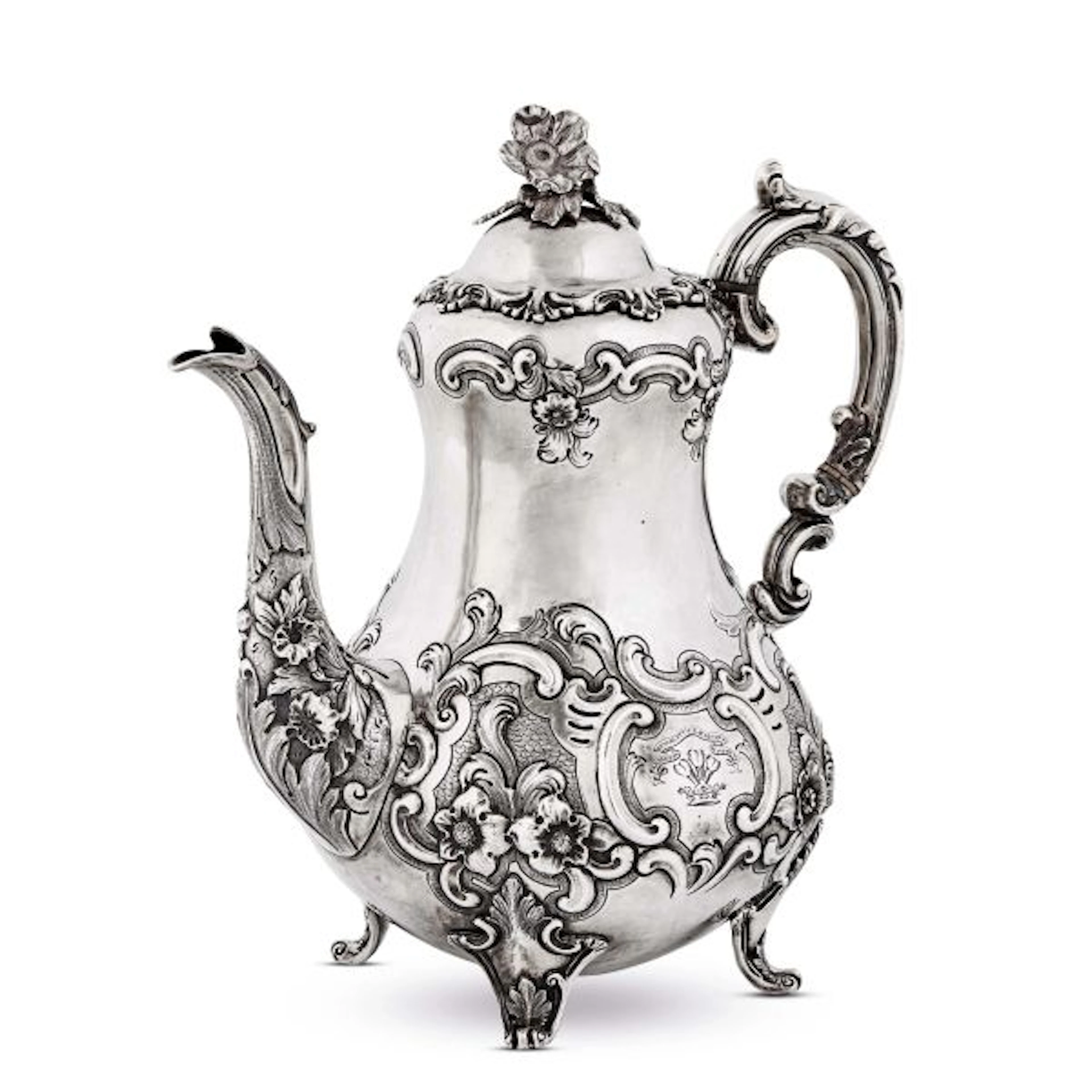 A SILVER COFFEE POT, WILLIAM HUNTER, LONDON, 1848/1849