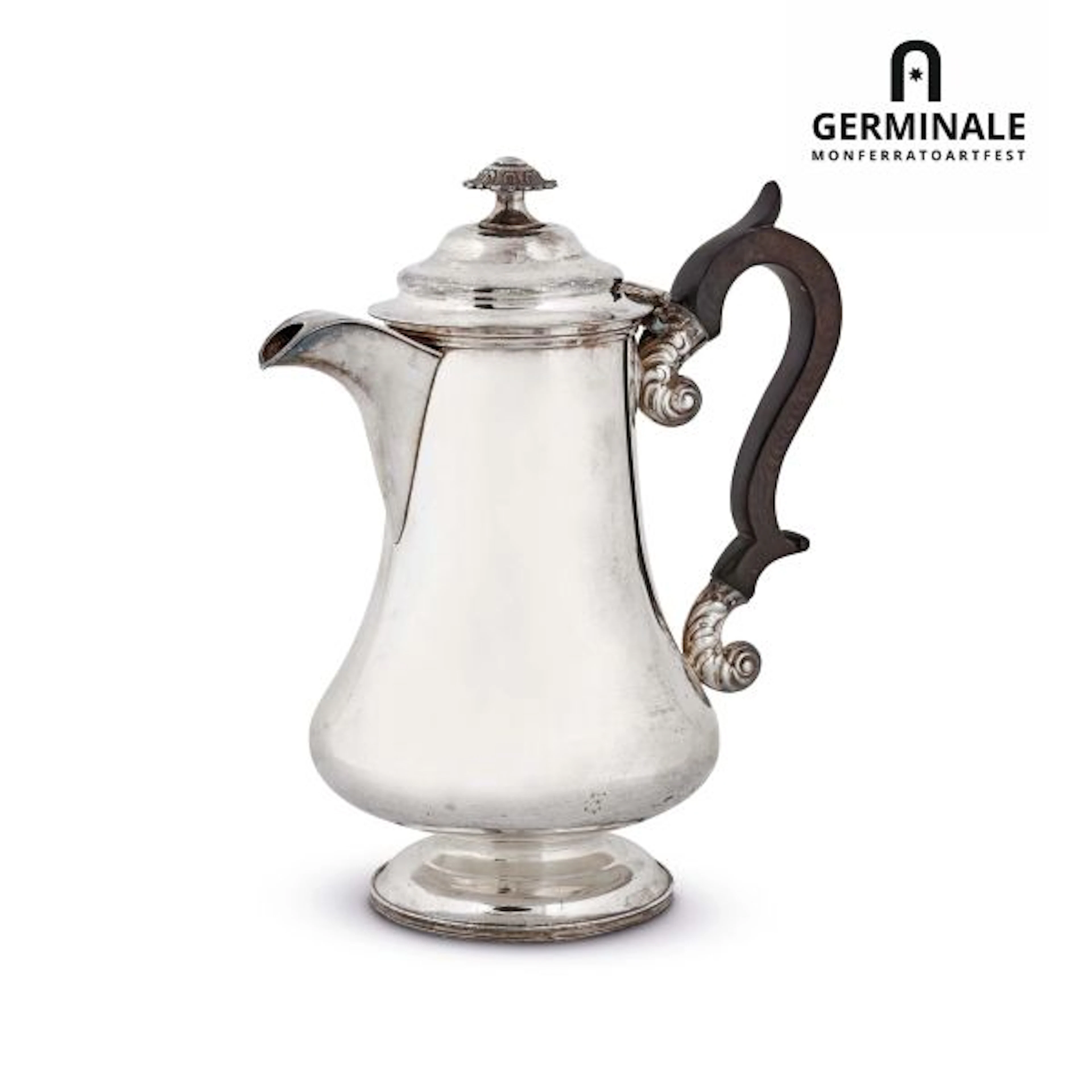 A SILVERPLATED COFFEE POT, 20TH CENTURY