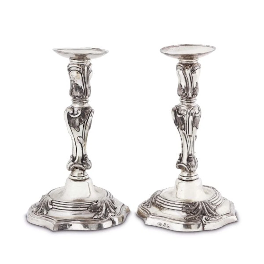 A PAIR OF SILVER CANDLESTICK, NAPLES, 1774