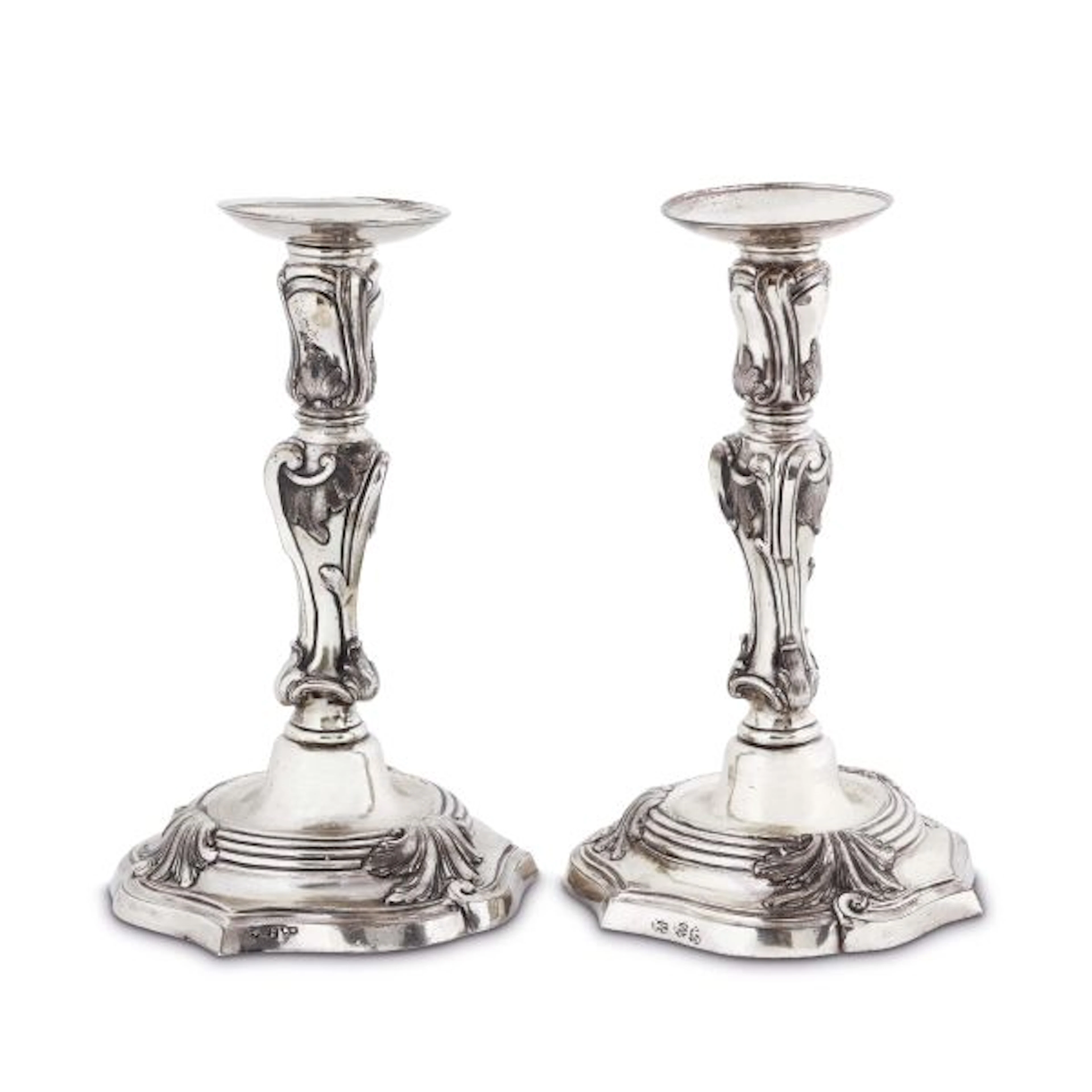A PAIR OF SILVER CANDLESTICK, NAPLES, 1774