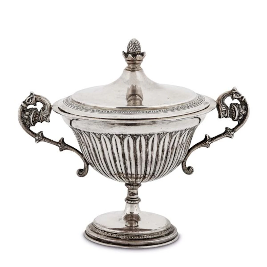 A SILVER SUGAR BOWL, ITALY, 20TH CENTURY