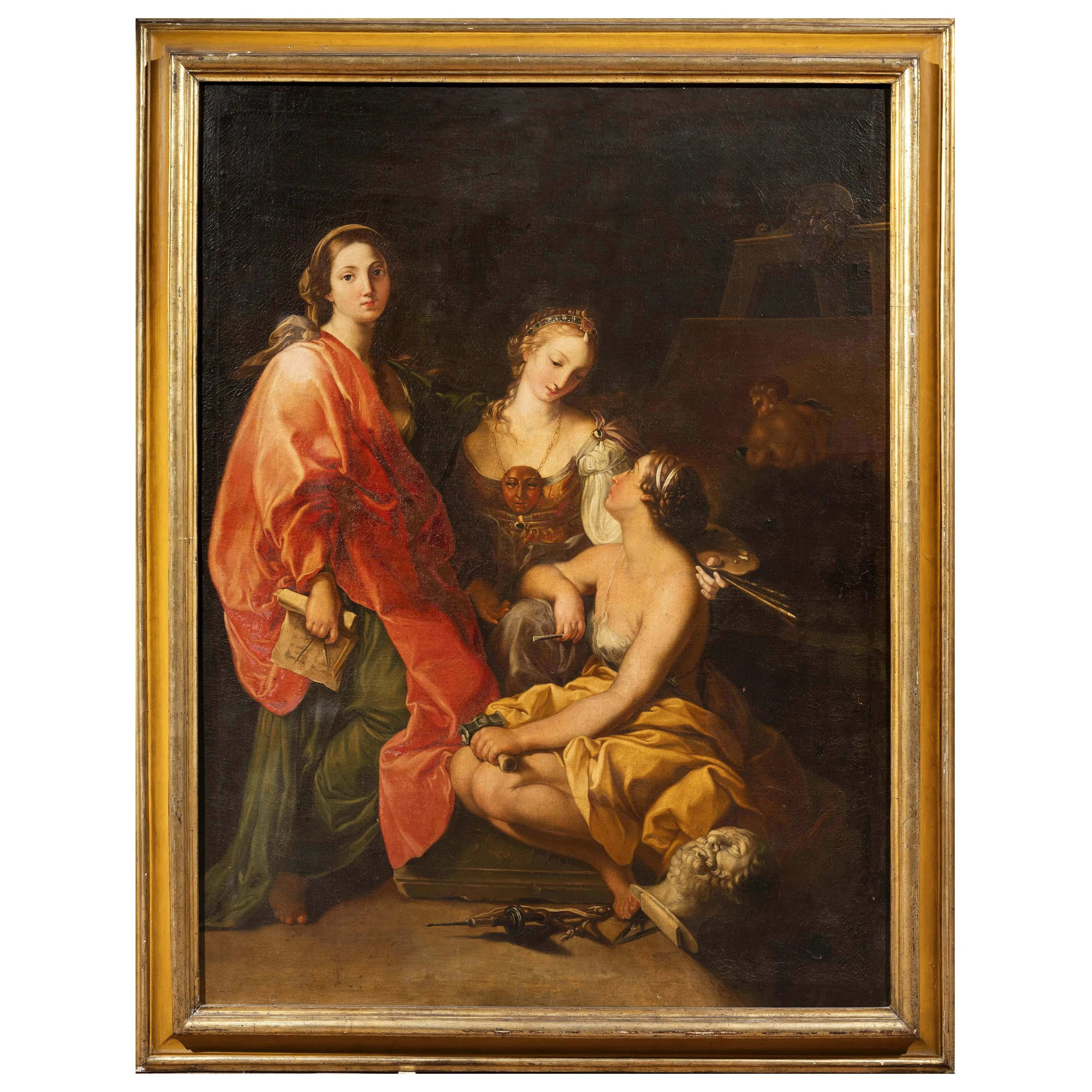 After Pompeo Batoni, 18th century, allegory of painting, sculpture