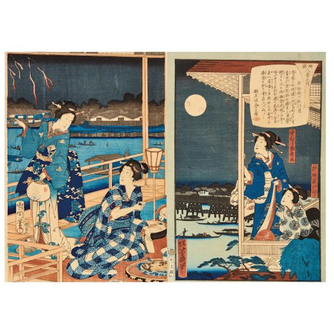 A PAIR OF WOODBLOCK PRINTS, JAPAN, EDO-MEIJI PERIOD, 19TH CENTURY