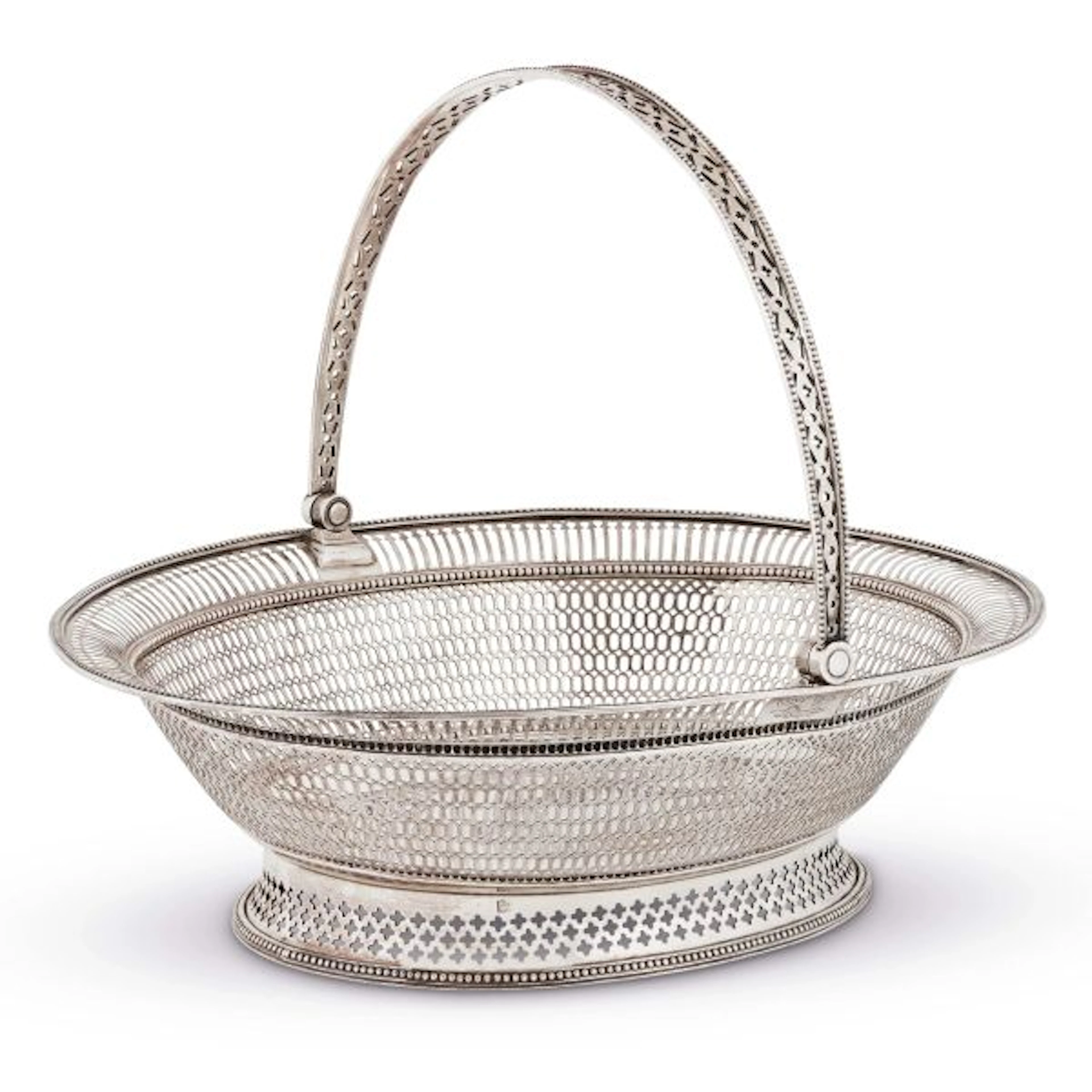 A SILVER BASKET, RICHARD MORTON & CO, SHEFFIELD, 1859-60