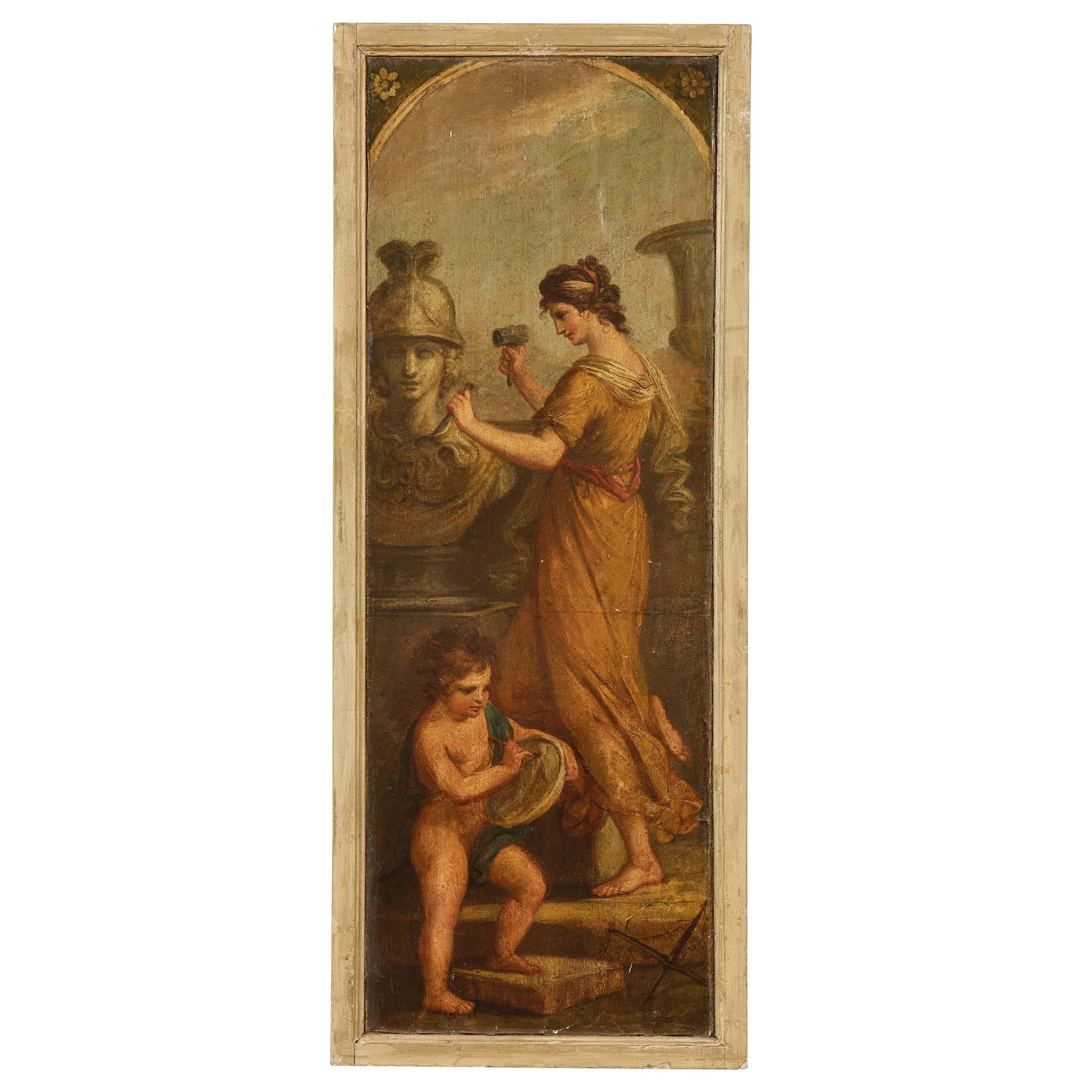 Neoclassical painter, 18th-19th century, allegories of the Arts, series