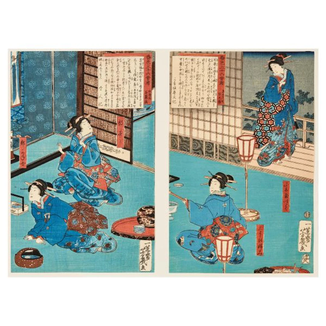 A PAIR OF WOODBLOCK PRINTS, JAPAN, EDO-MEIJI PERIOD, 19TH CENTURY