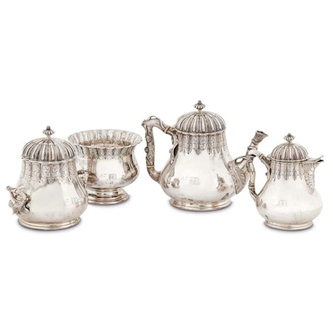 A SILVER TEA SERVICE, TIFFANY & CO (GROSJEAN & WOODWARD), 1853/1864