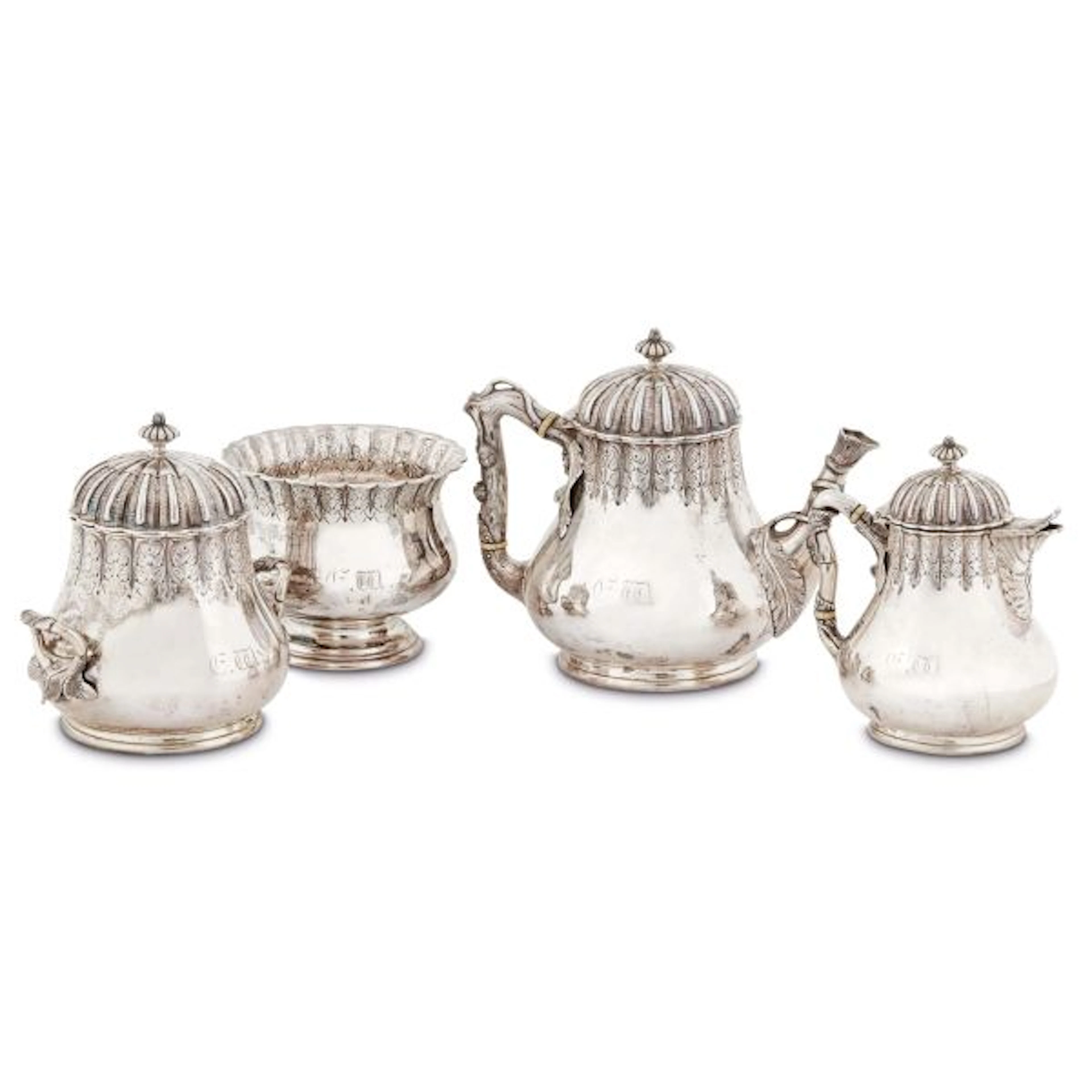 A SILVER TEA SERVICE, TIFFANY & CO (GROSJEAN & WOODWARD), 1853/1864
