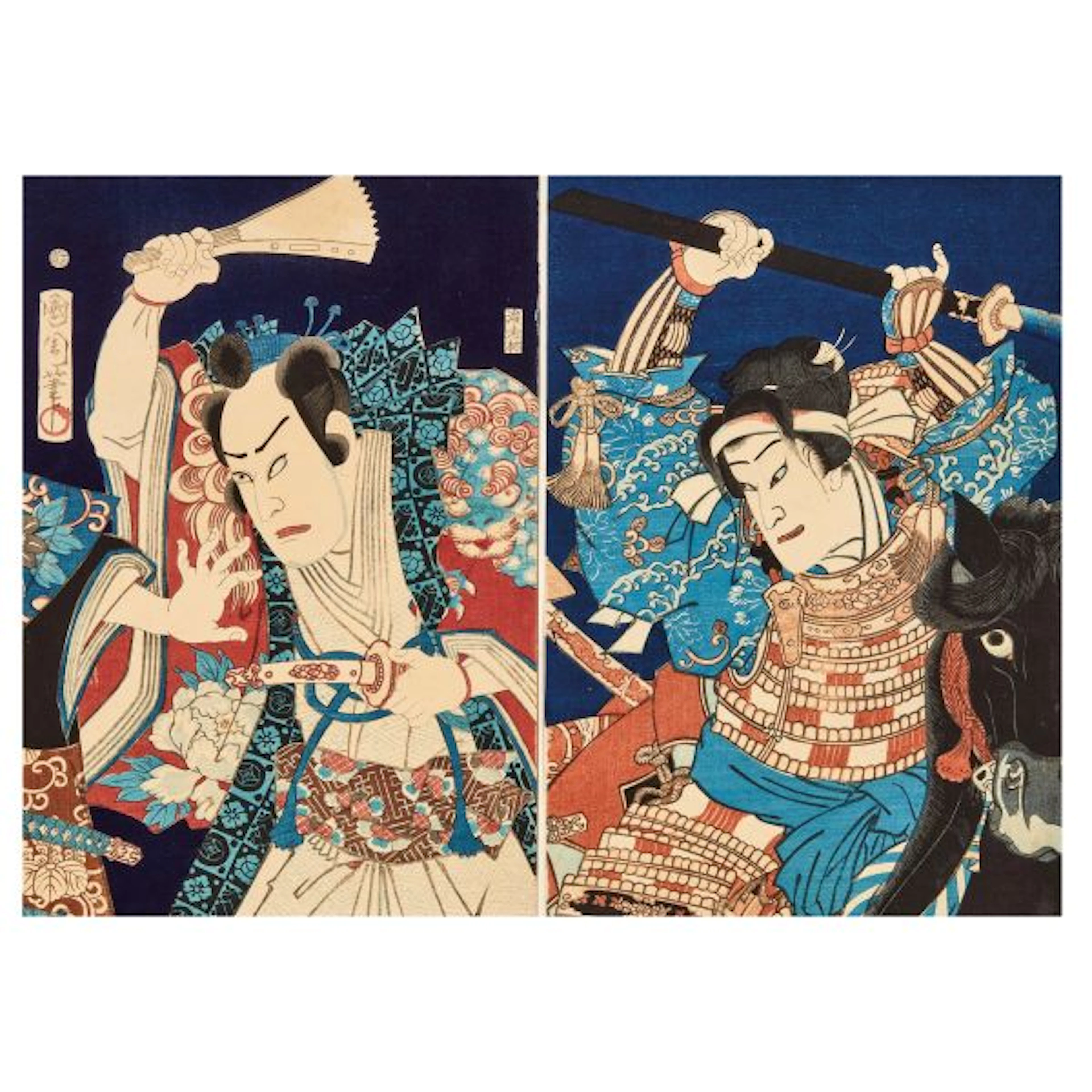 A PAIR OF WOODBLOCK PRINTS, JAPAN, MEIJI PERIOD, 19TH CENTURY