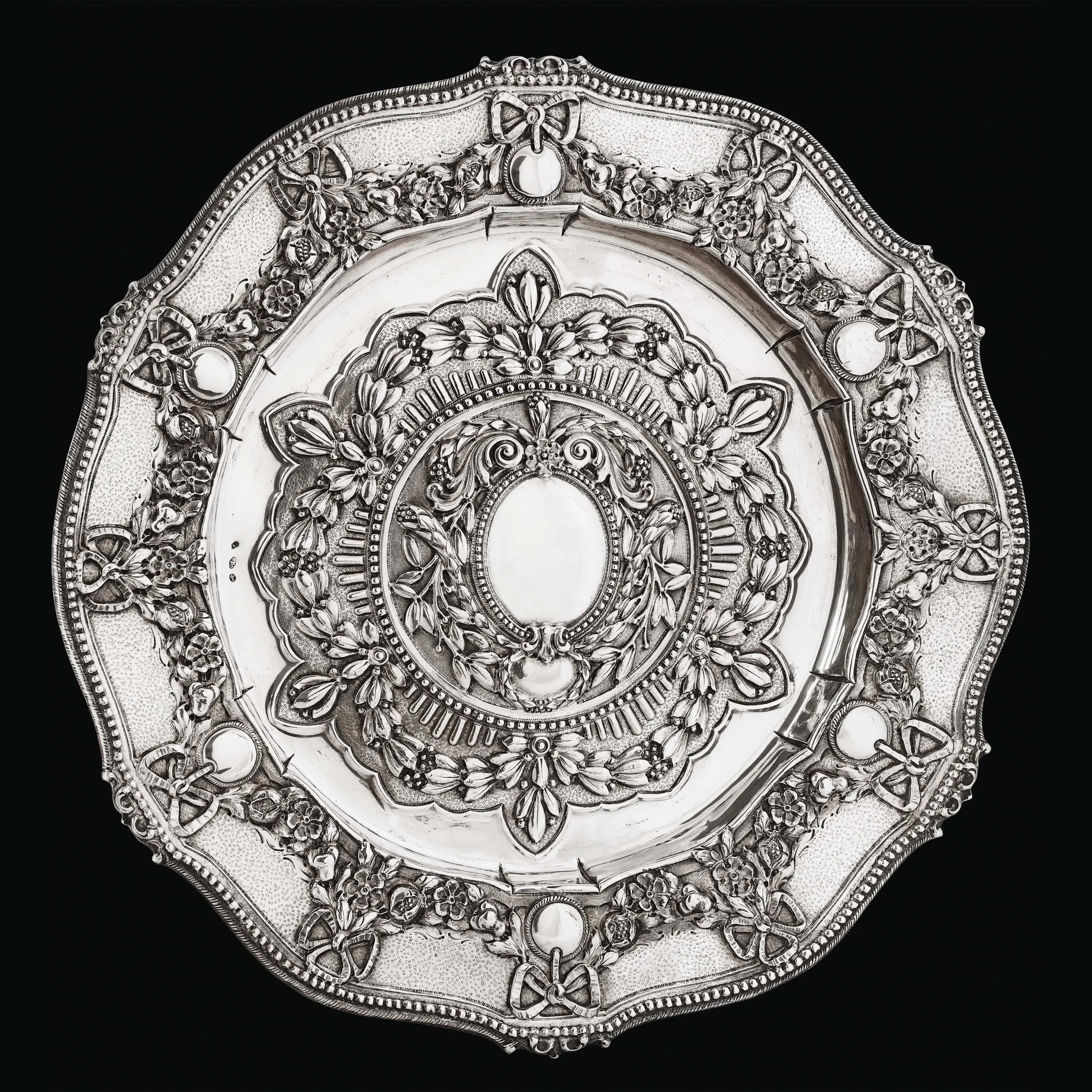A SILVER CEREMONIAL DISH, CARLO BALBINO, TURIN, MID 19TH CENTURY