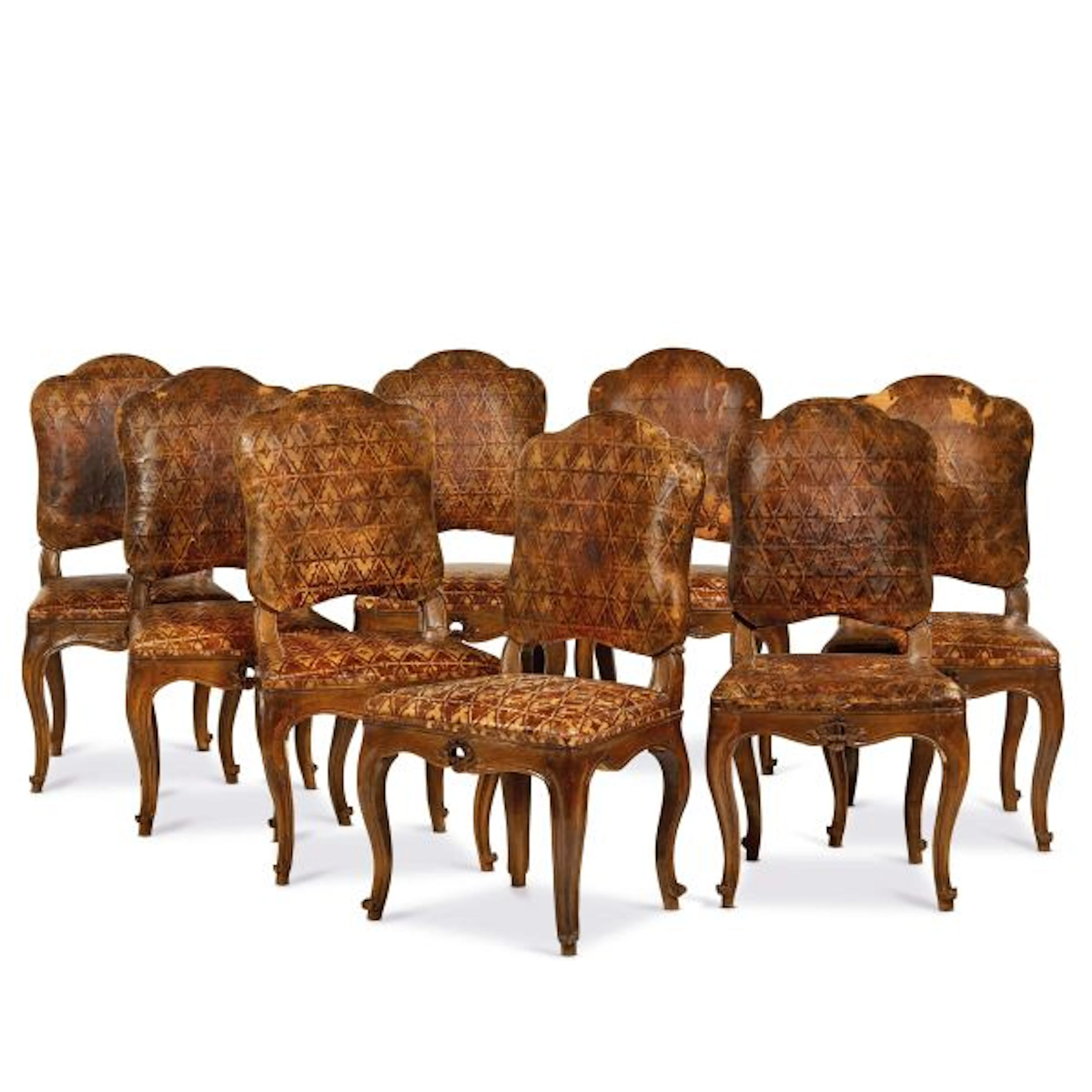 EIGHT LOMBARD CHAIRS, MID 18TH CENTURY