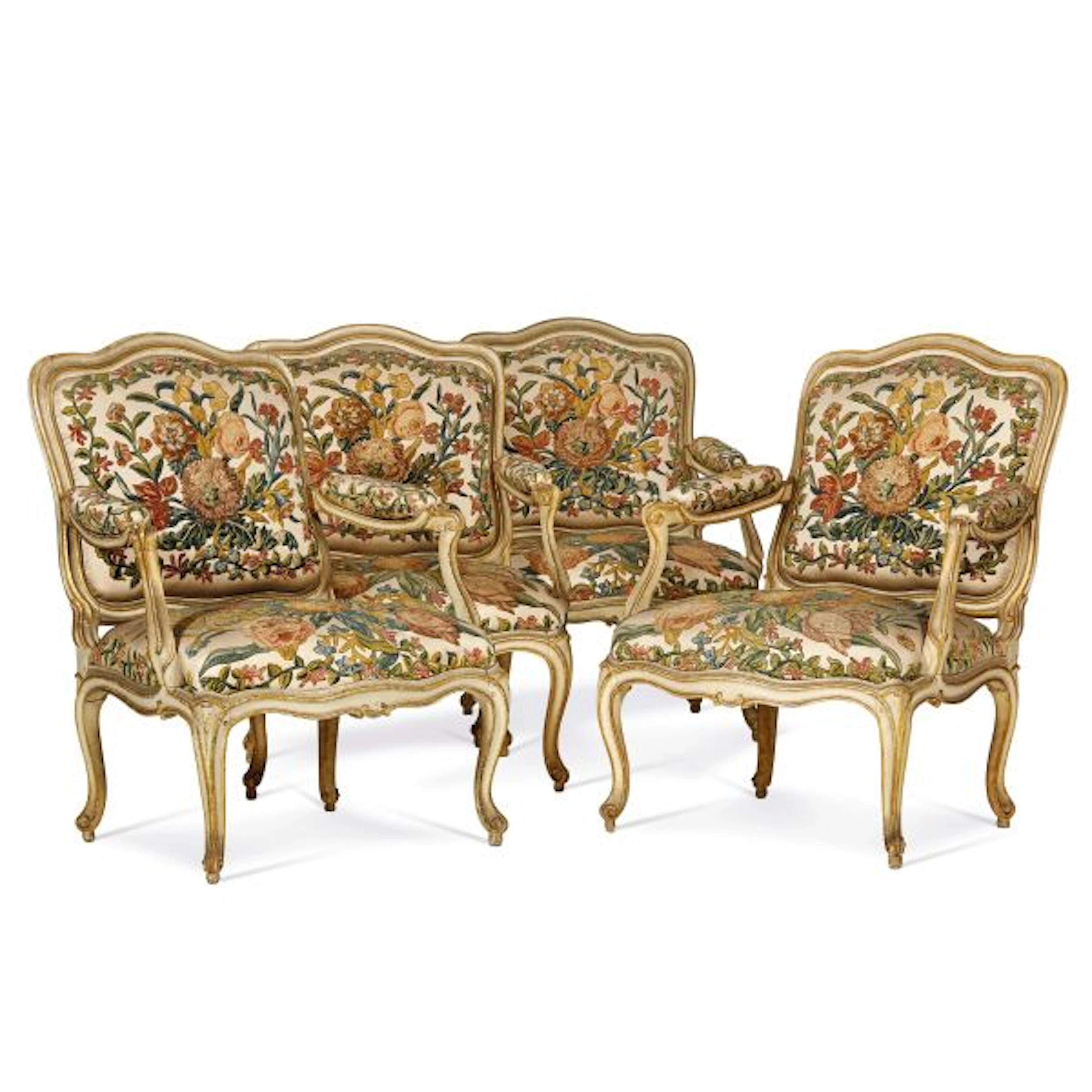 FOUR PIEDMONTESE ARMCHAIRS, 18TH CENTURY