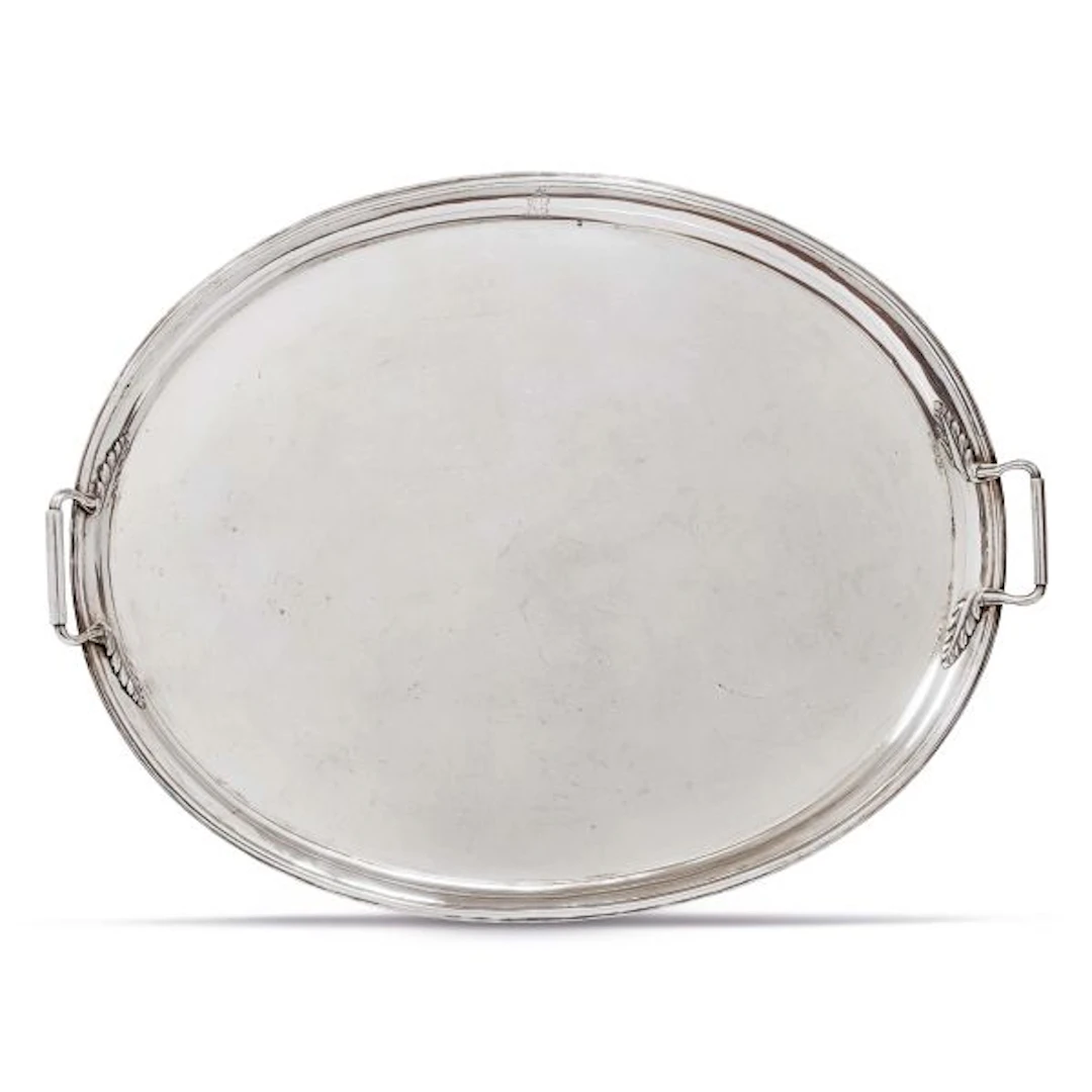 A SILVER TRAY, 19TH/20TH CENTURY