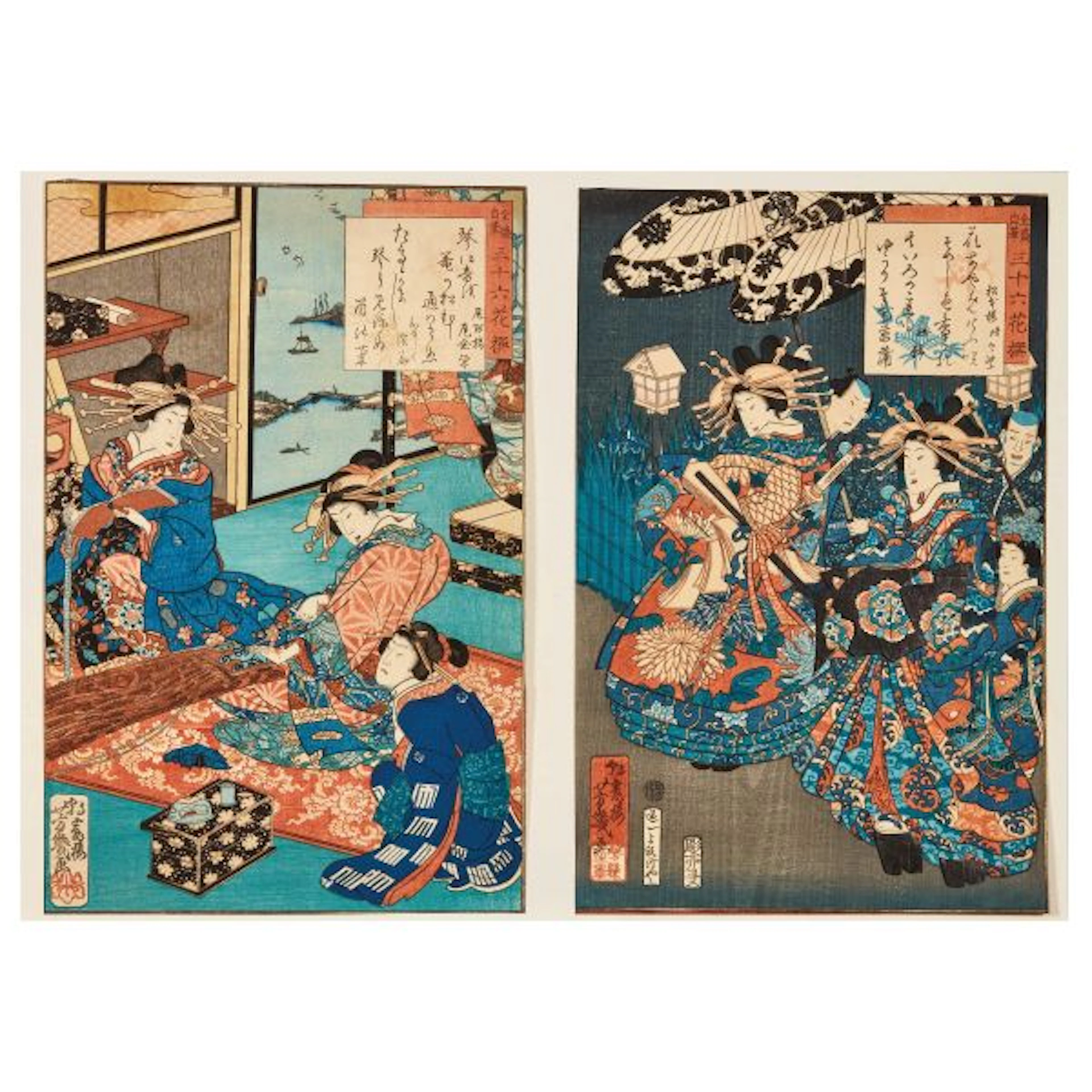 A PAIR OF WOODBLOCK PRINTS, JAPAN, EDO-MEIJI PERIOD, 19TH CENTURY