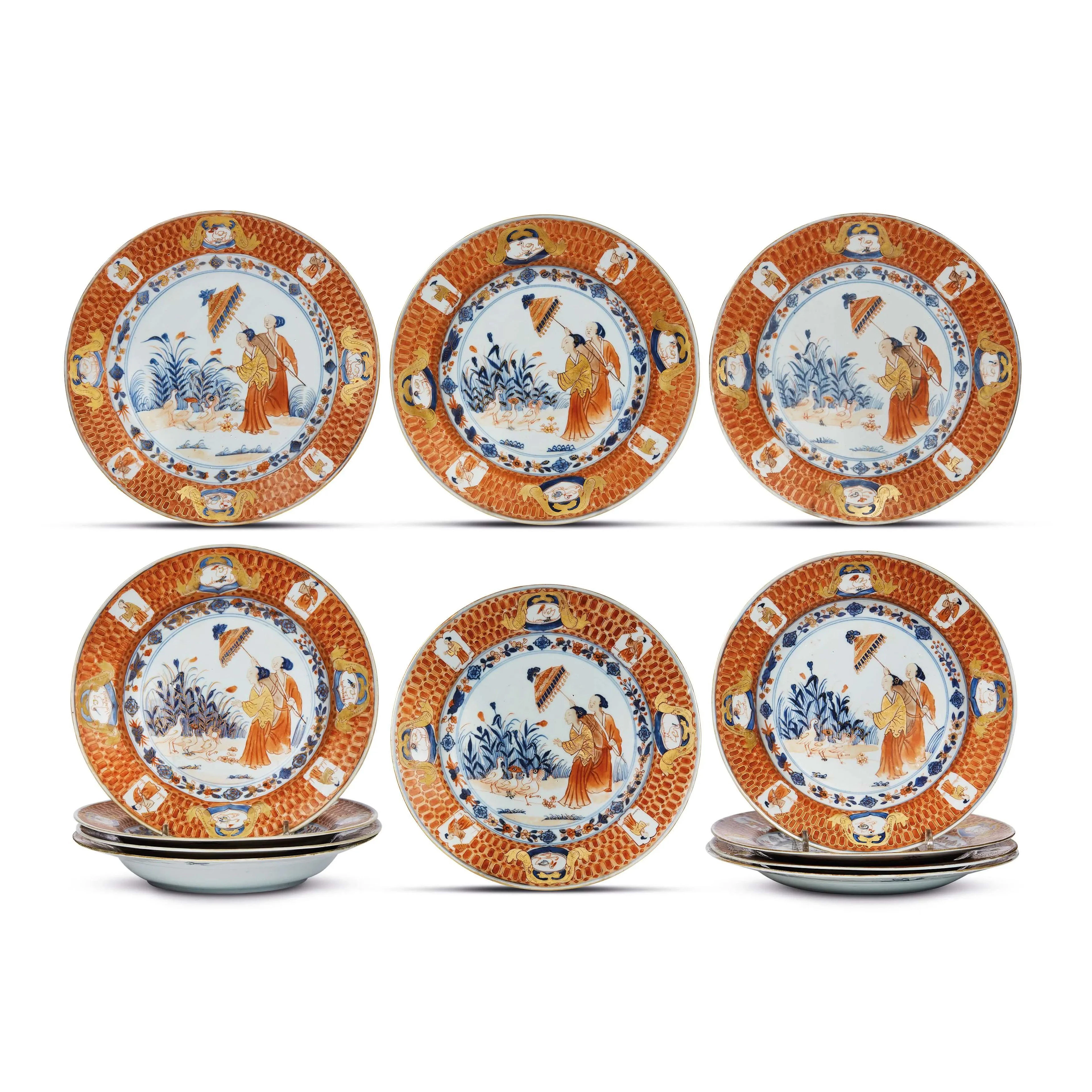 TWELVE PLATES, CHINA, QING DYNASTY, QIANLONG PERIOD, CIRCA 1740
