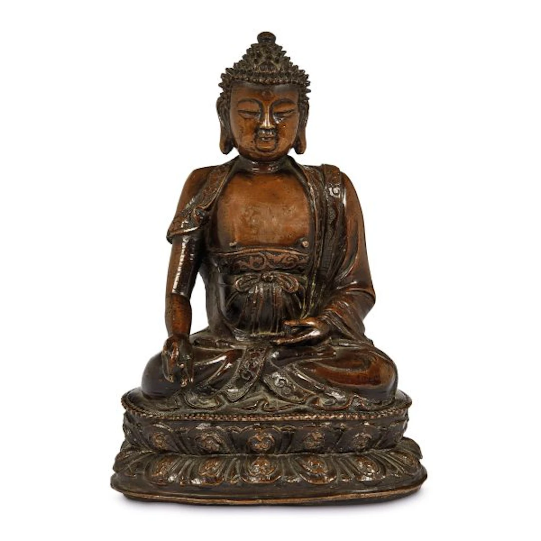 A BRONZE FIGURE OF BUDDHA, SINO-TIBETAN, 19TH/20TH CENTURY