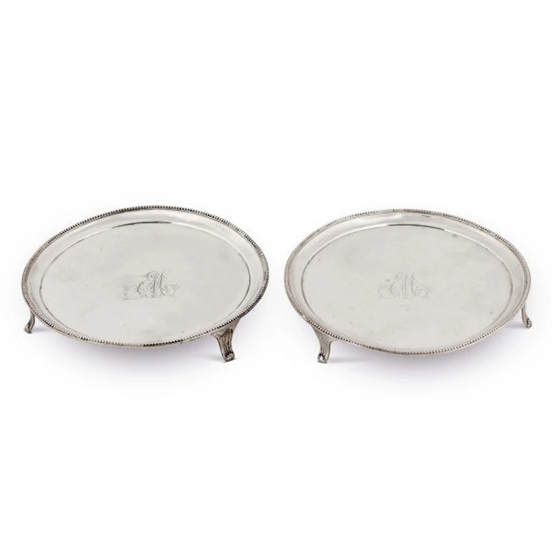 A PAIR OF SILVER SALVERS, PETER & ANN BATEMANN, LONDON, 1796/1797