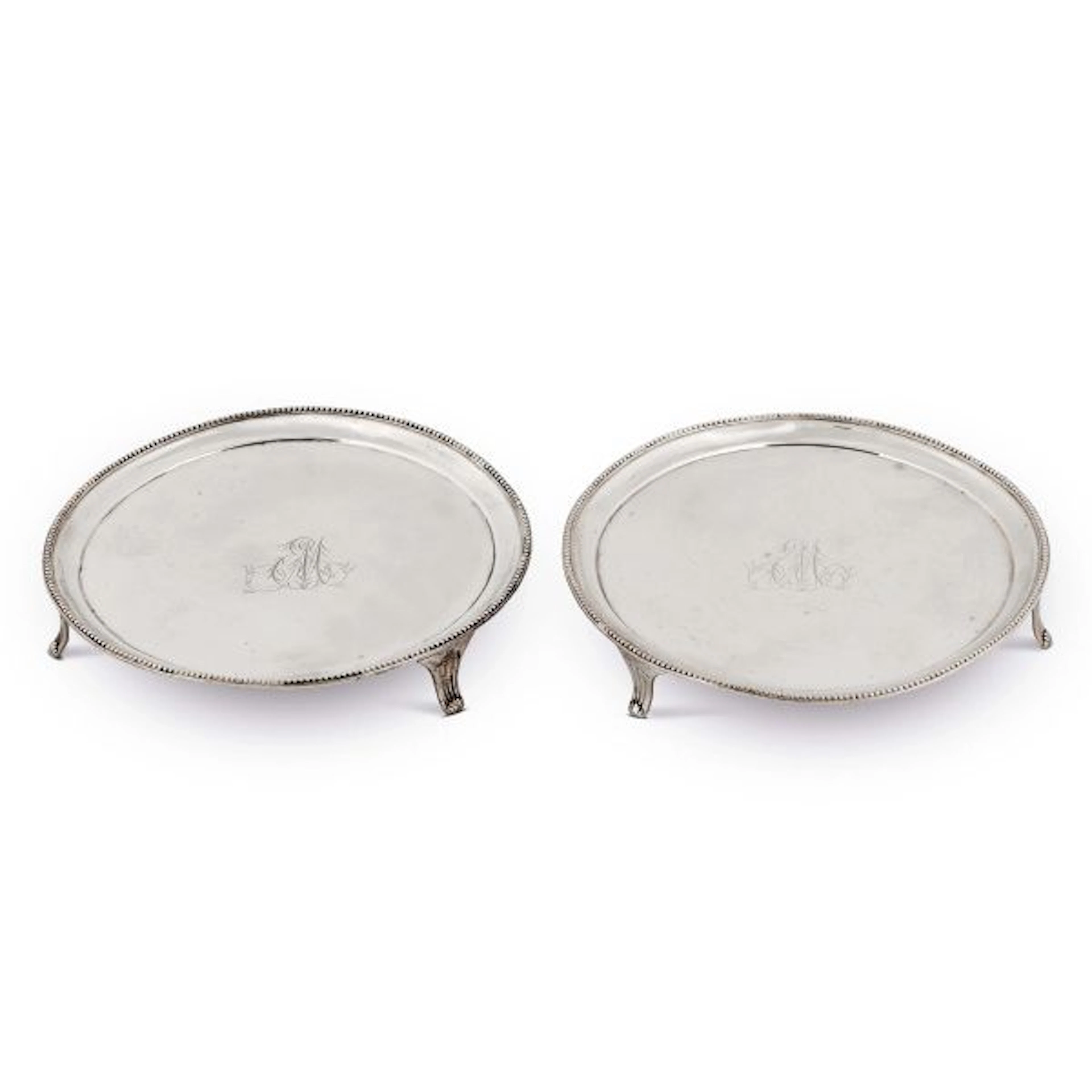 A PAIR OF SILVER SALVERS, PETER & ANN BATEMANN, LONDON, 1796/1797