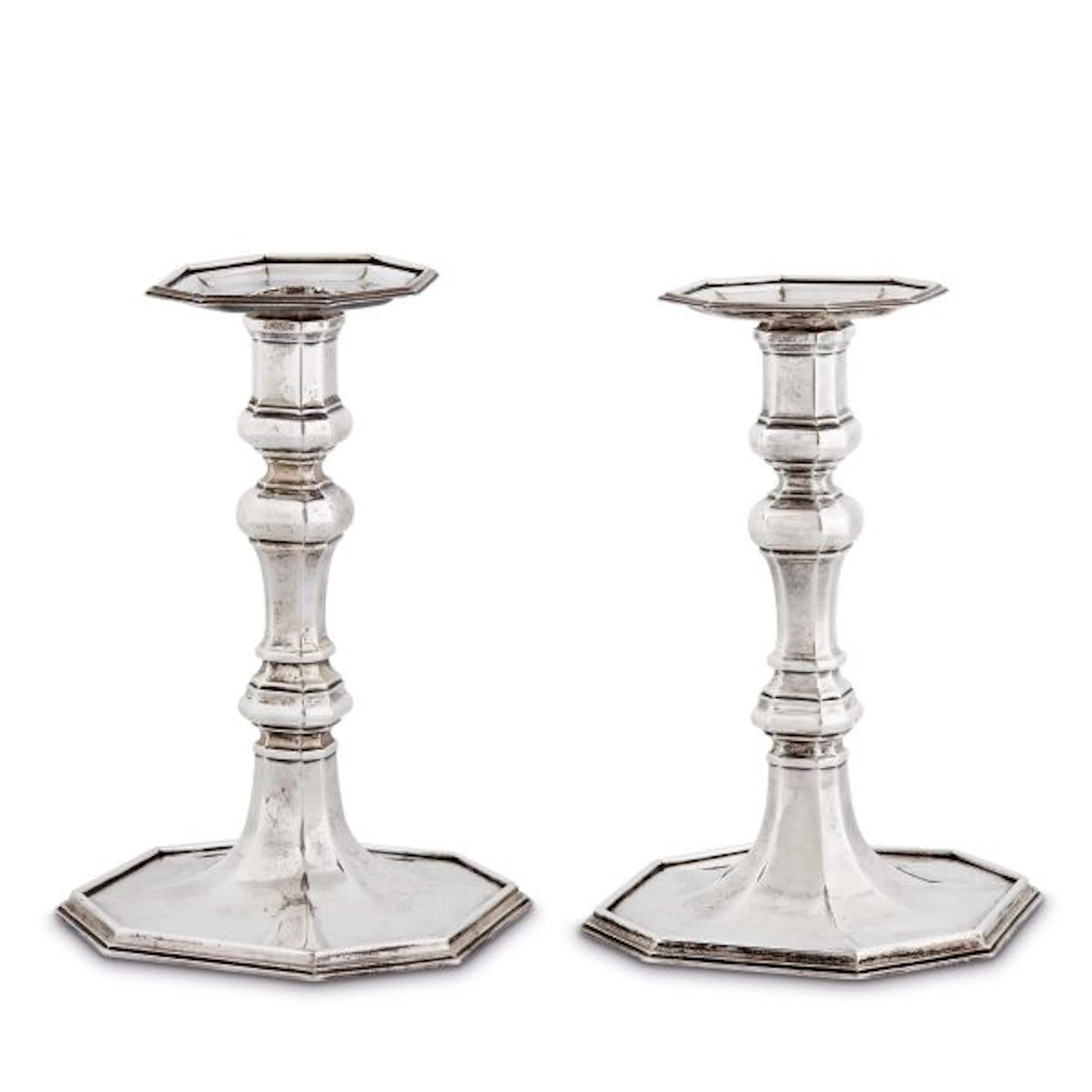 A PAIR OF SILVER CANDLESTICKS, PROBABLY BARTOLOMEO COLLEONI OR MICHELE