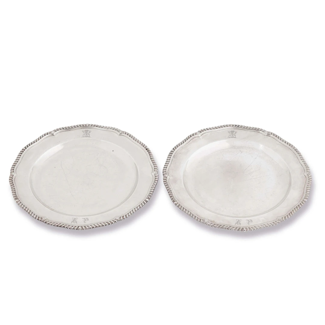 A PAIR OF SILVER SERVICE DISHES, EDWARD WAKELIN, LONDON, 1757/1758