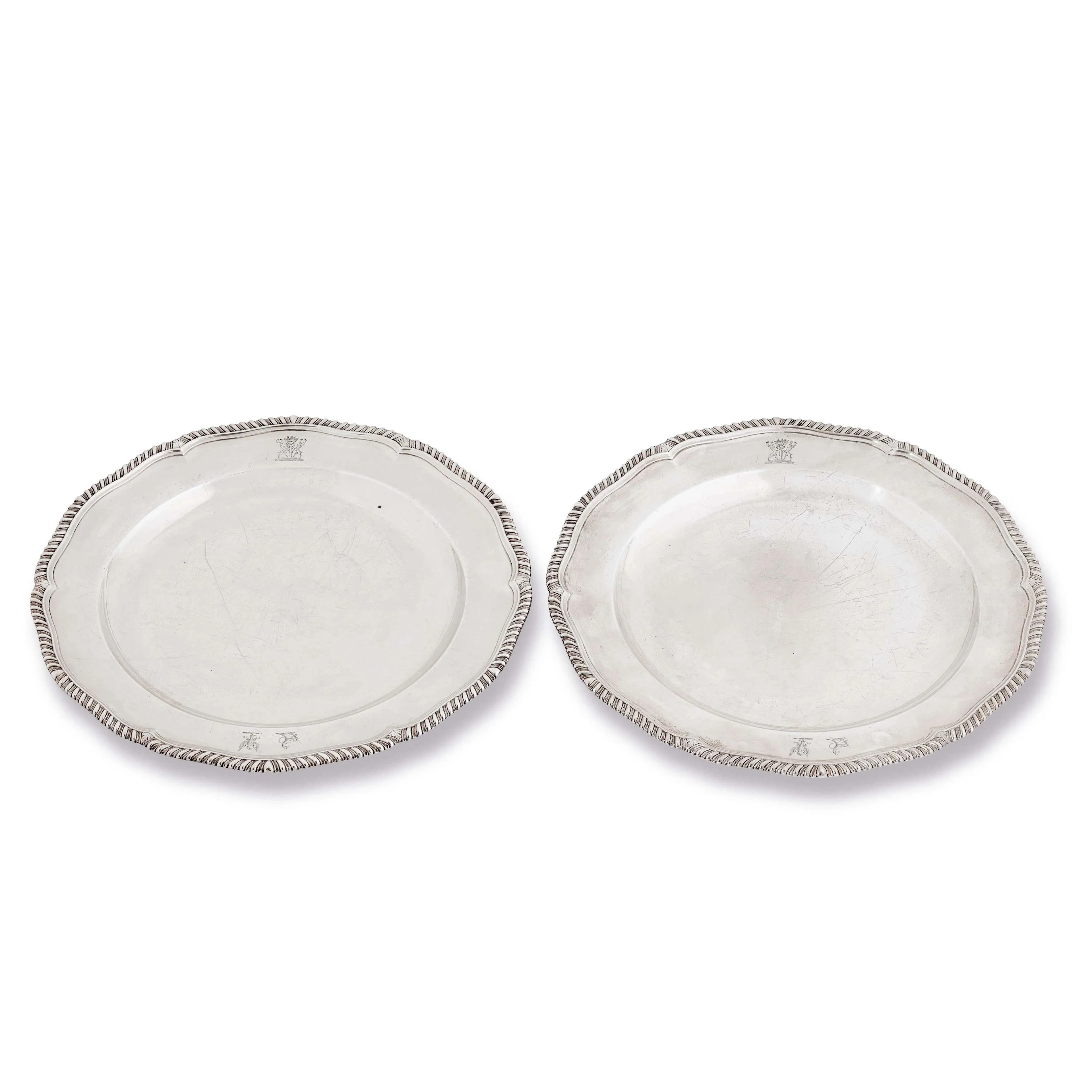 A PAIR OF SILVER SERVICE DISHES, EDWARD WAKELIN, LONDON, 1757/1758