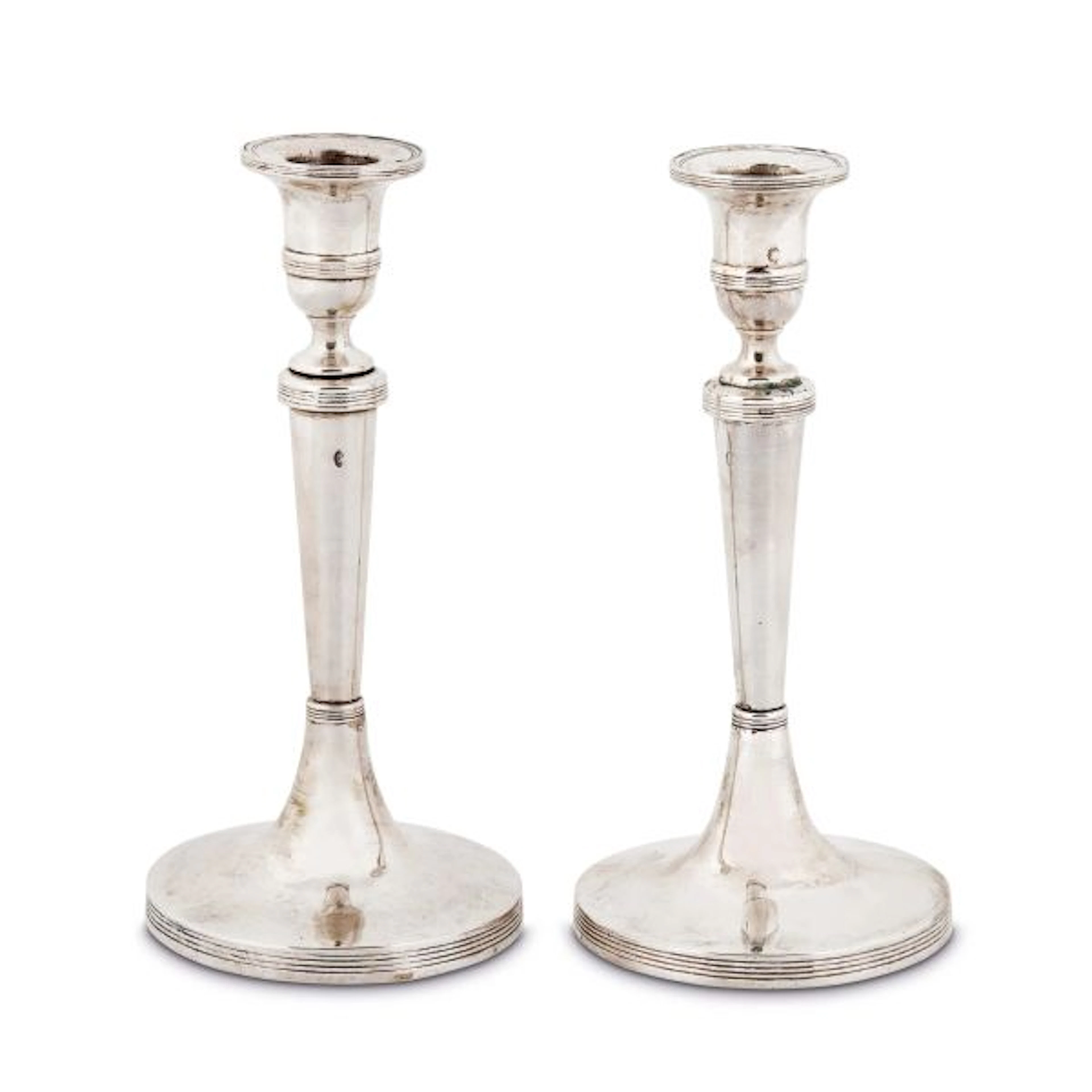 A PAIR OF SILVER CANDLESTICKS, VENICE, EARLY 19TH CENTURY