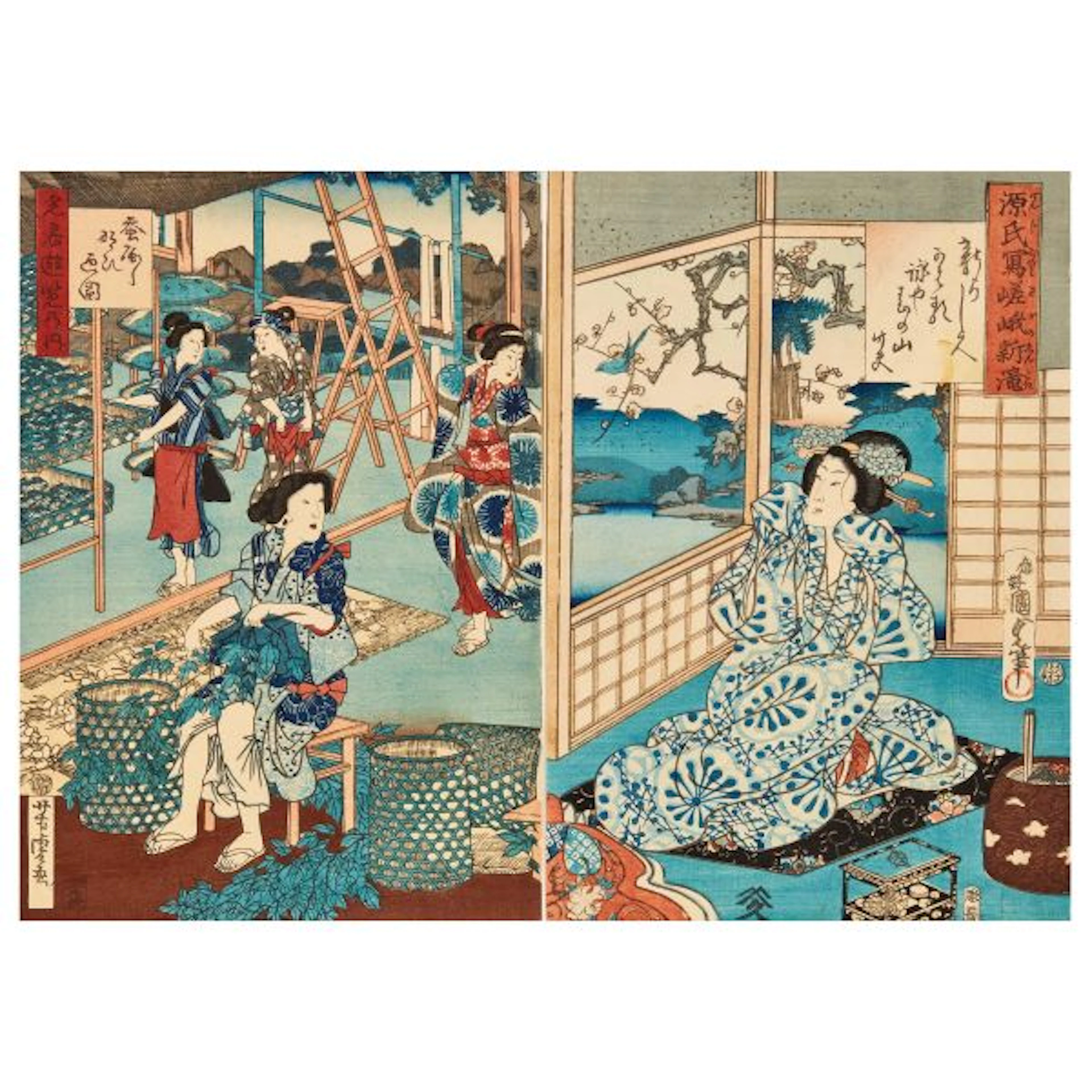 A PAIR OF WOODBLOCK PRINTS, JAPAN, LATE EDO PERIOD, 19TH CENTURY