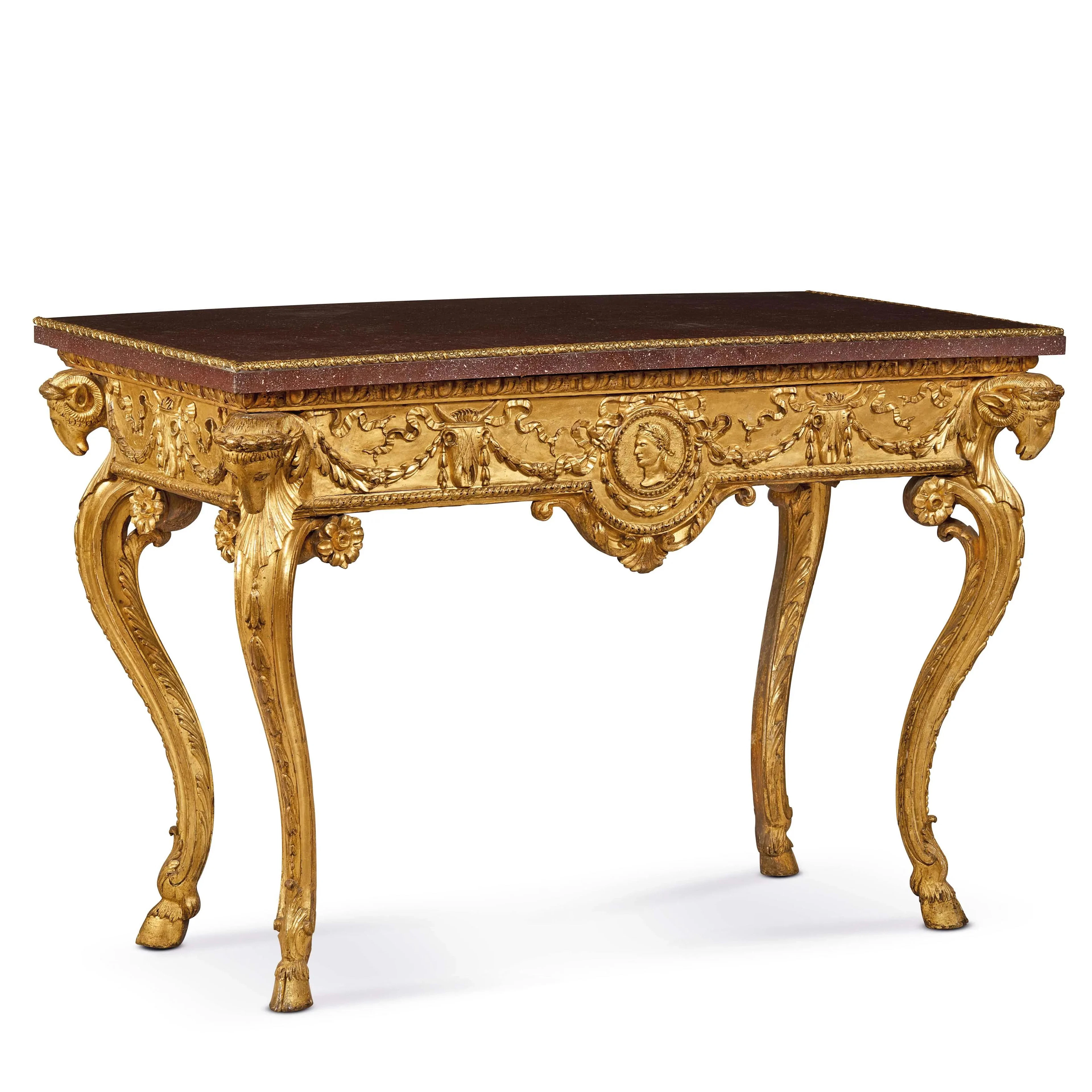 A PAIR OF ROMAN CONSOLE TABLES, AMBIT OF PIRANESI, SECOND HALF 18TH CENTURY