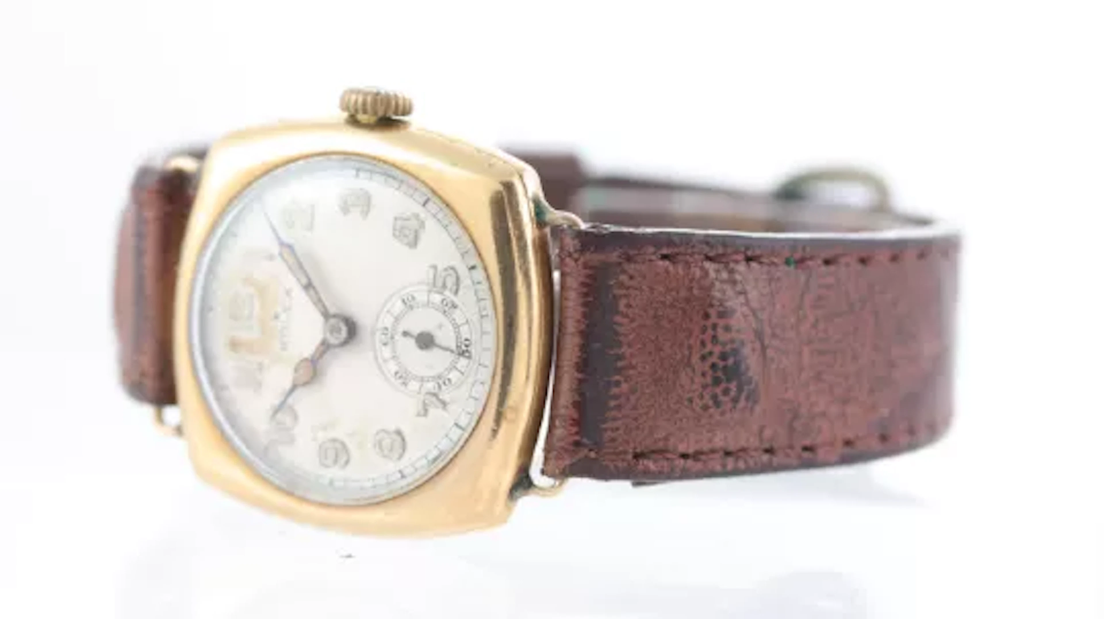 Vintage Rolex Trench Watch 18ct Yellow Gold