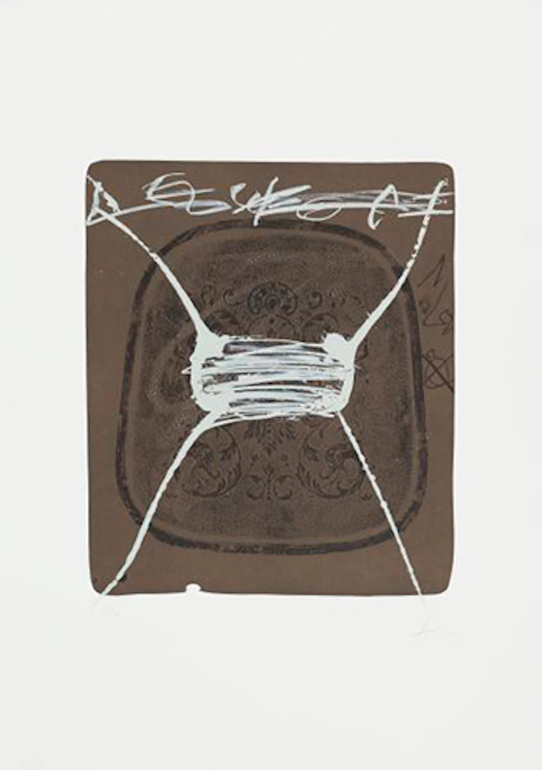 Antoni Tàpies - Litografía en varias tintas "Cherubins" (Variations IV)