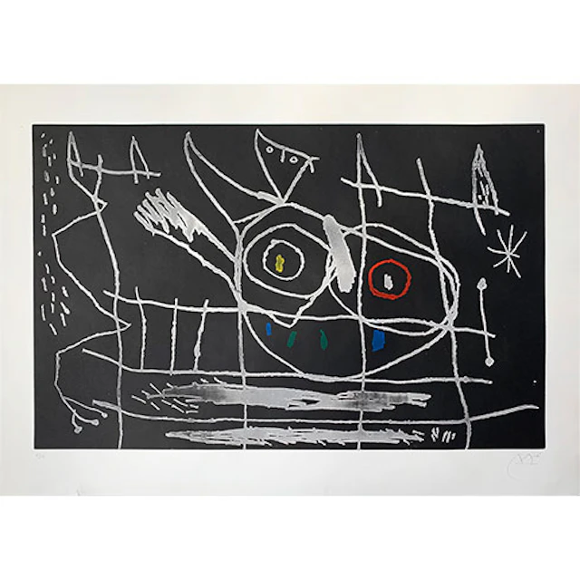Joan Miró - Grabado al Aguafuerte "Couple d'Oiseaux III"