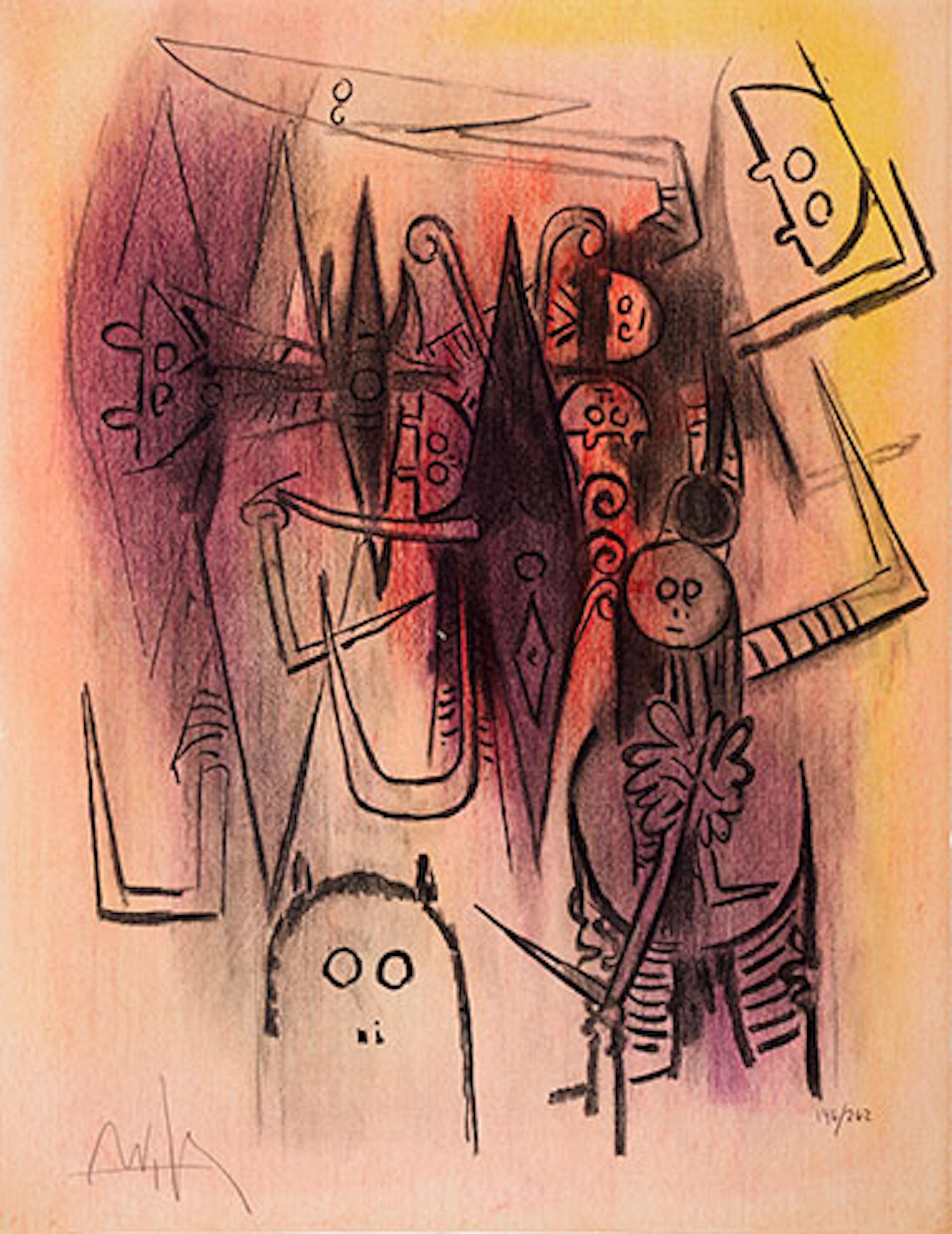 Wifredo Lam - Litografía "Clairiere" (Pleni Luna)