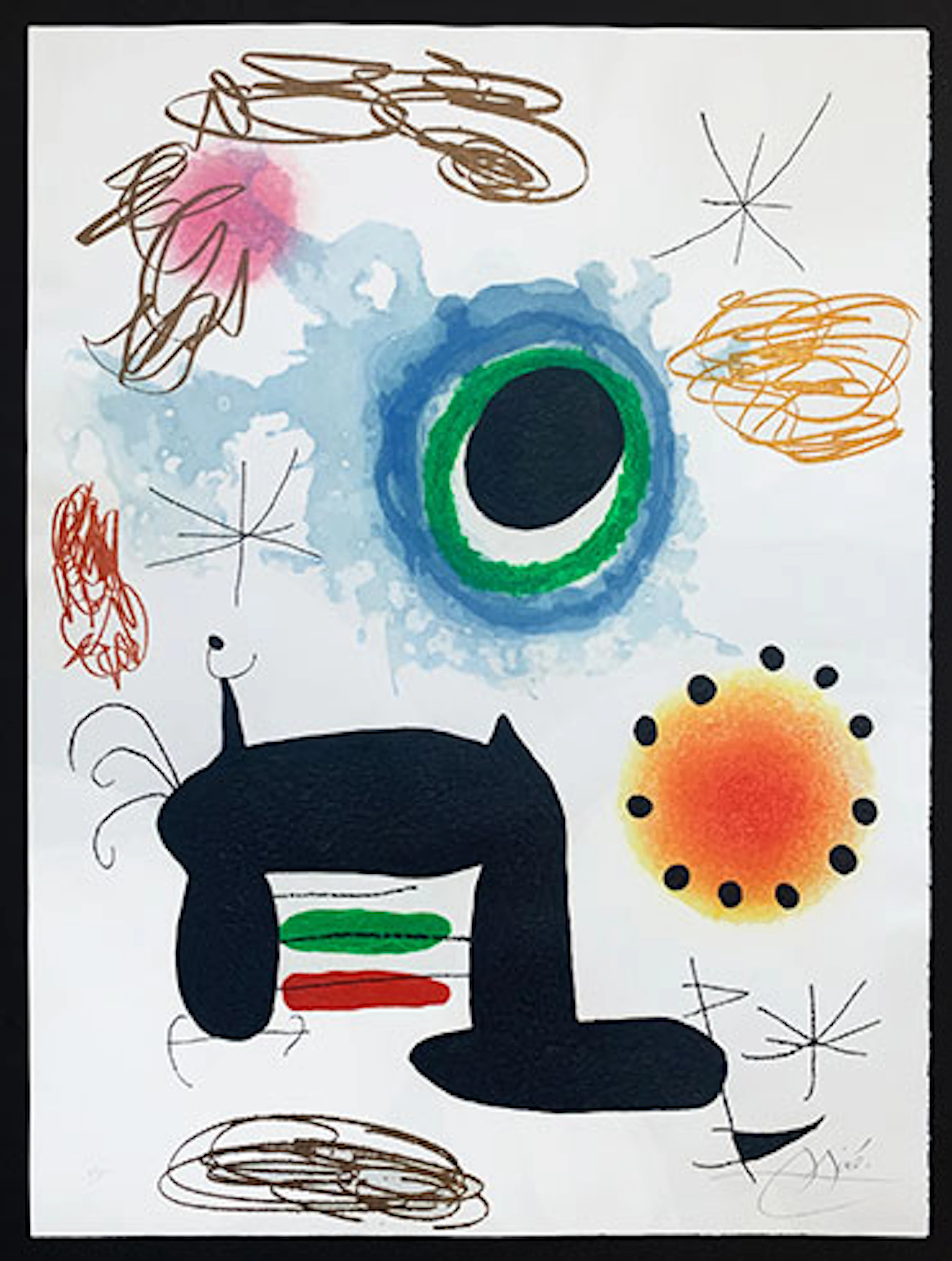 Joan Miró - Grabado al Aguafuerte, Aguatinta y Carborundum "La Ralentie"