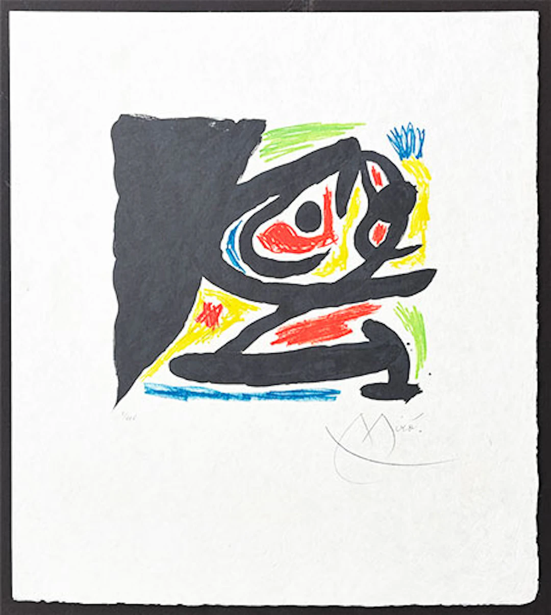 Joan Miró - Litografía sobre papel Japón nacarado "Maîtres Graveurs