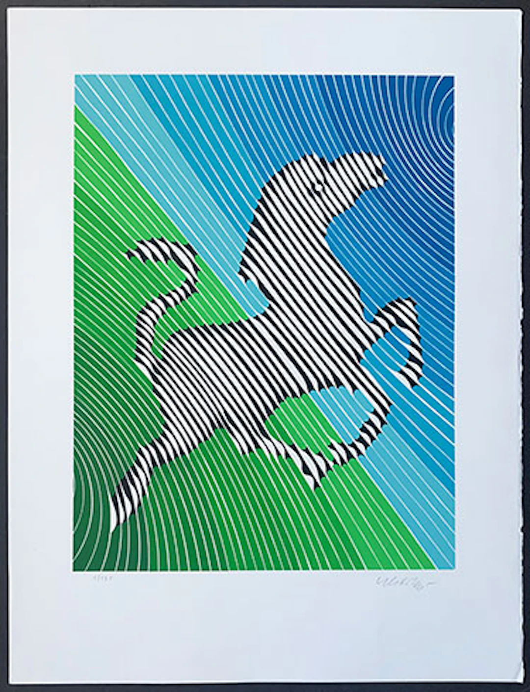 Victor Vasarely - Litografía en colores "Zebra No.2"