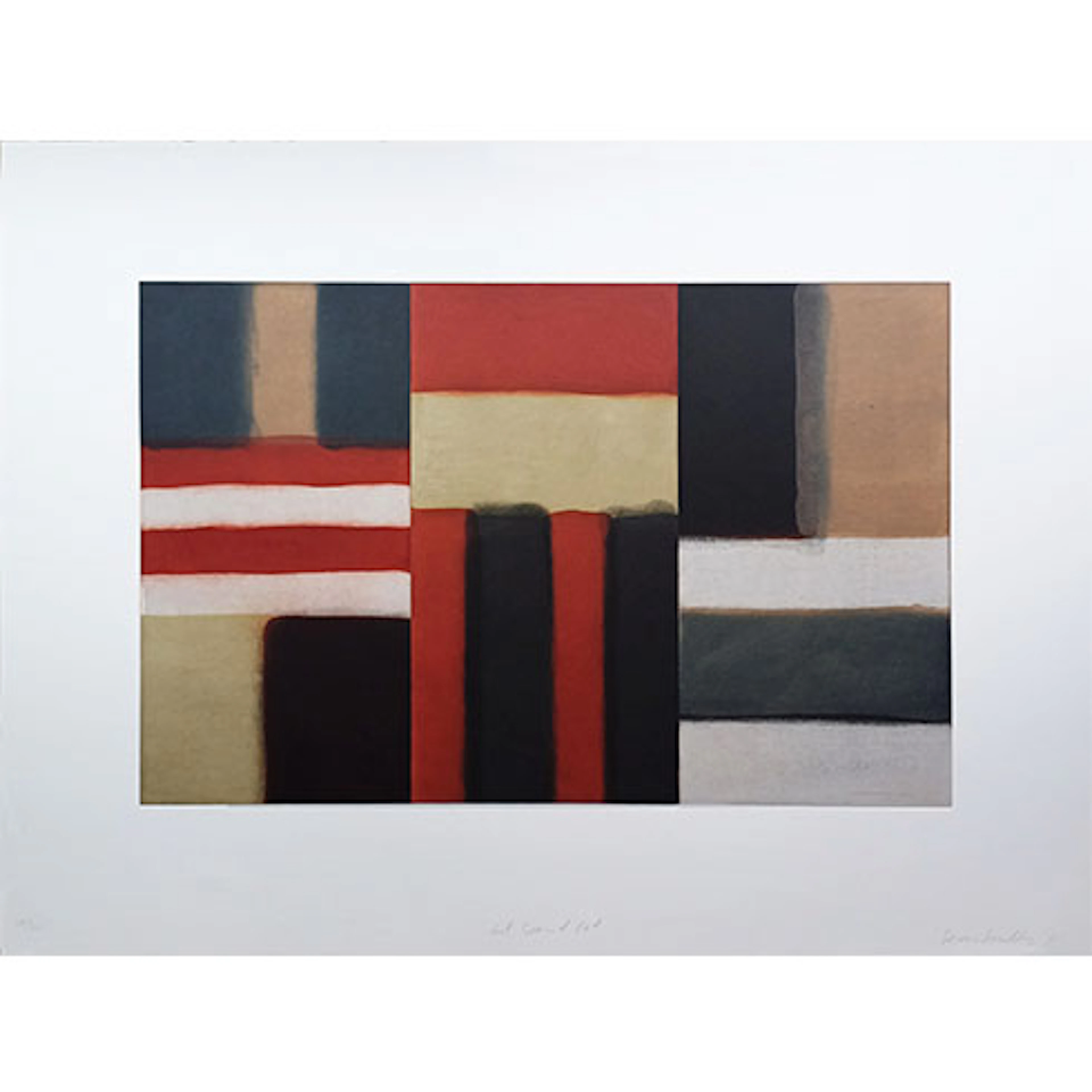 Sean Scully - Grabado al Aguatinta y Aguafuerte "Cut Ground Red"