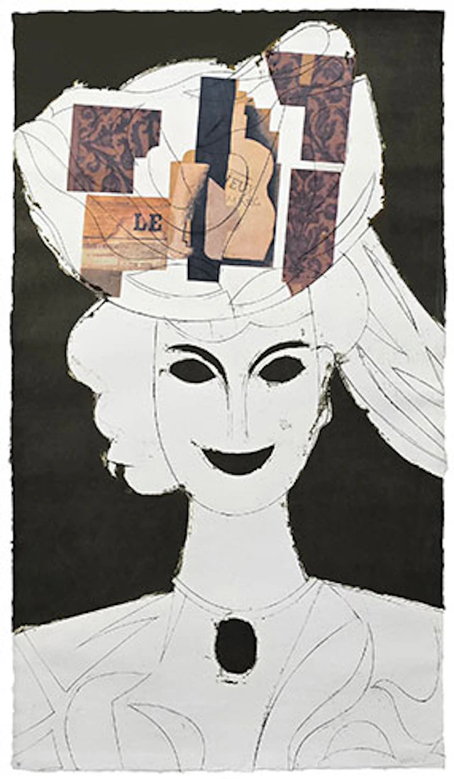 Manolo Valdés - Grabado al Aguafuerte, Aguatinta con Collage "Cabeza