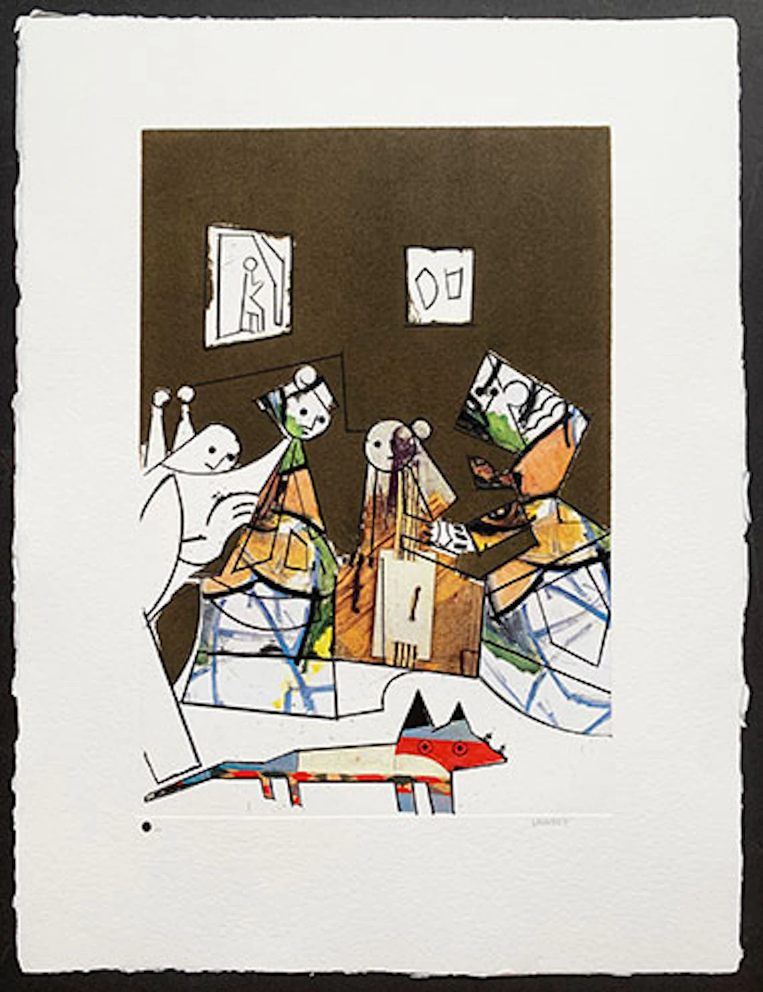 Manolo Valdés - Grabado al Aguafuerte y Collage "El Cubismo como Pretexto" #2