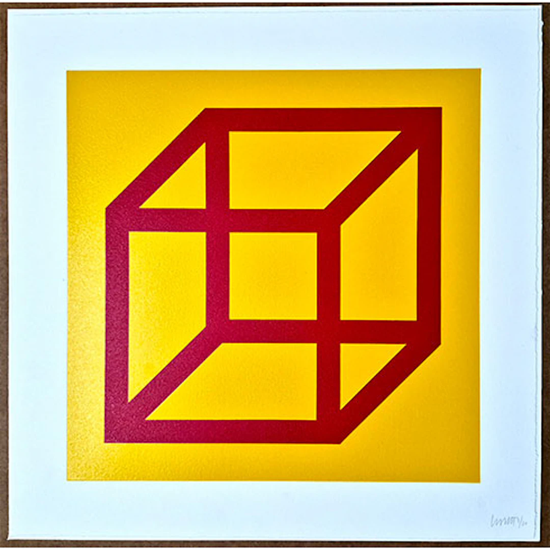 Sol LeWitt - Linograbado "Open Cube in Color on Color" #6