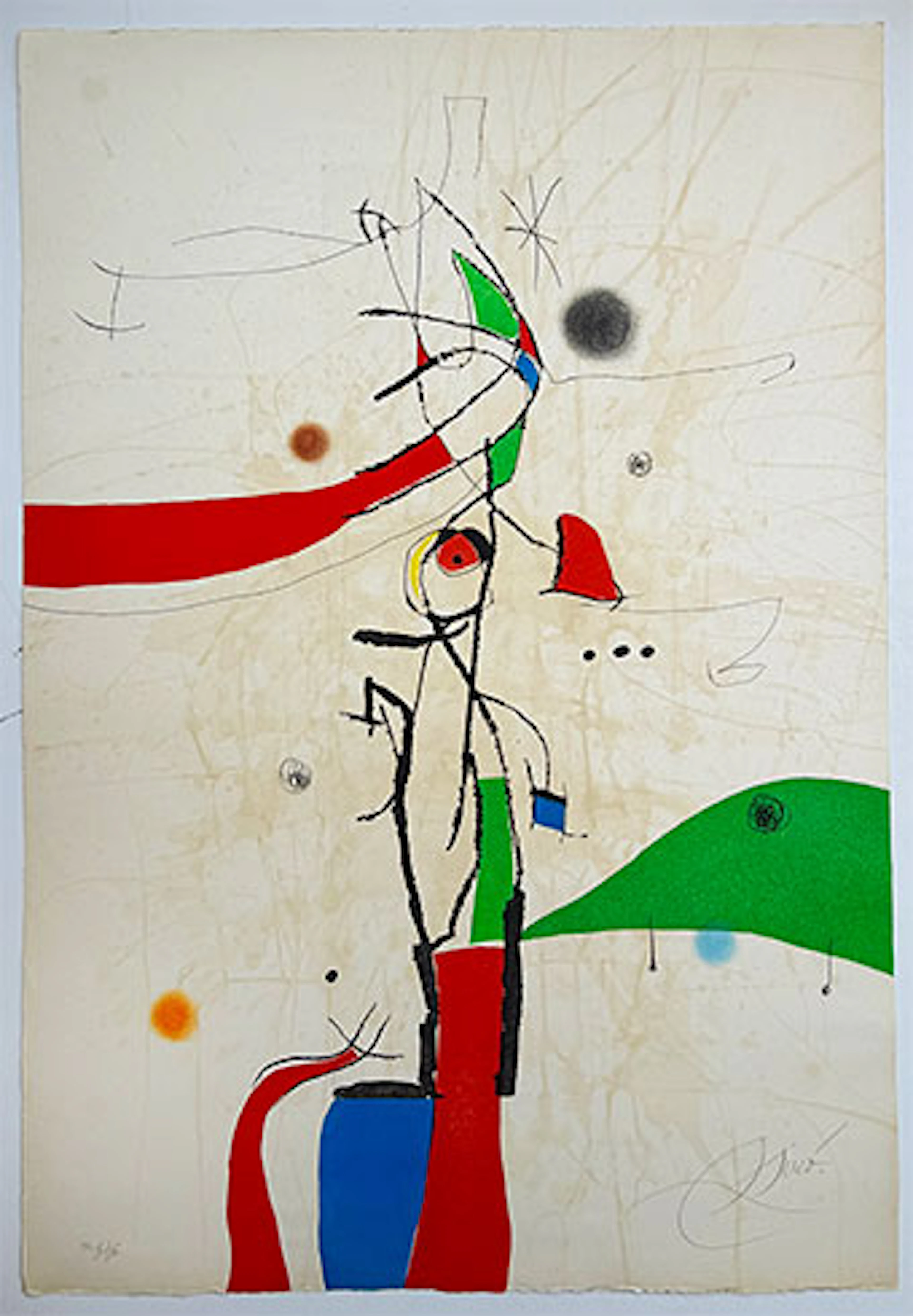 Joan Miró - Grabado al Aguafuerte "Demi-Mondaine á sa Fenêtre"