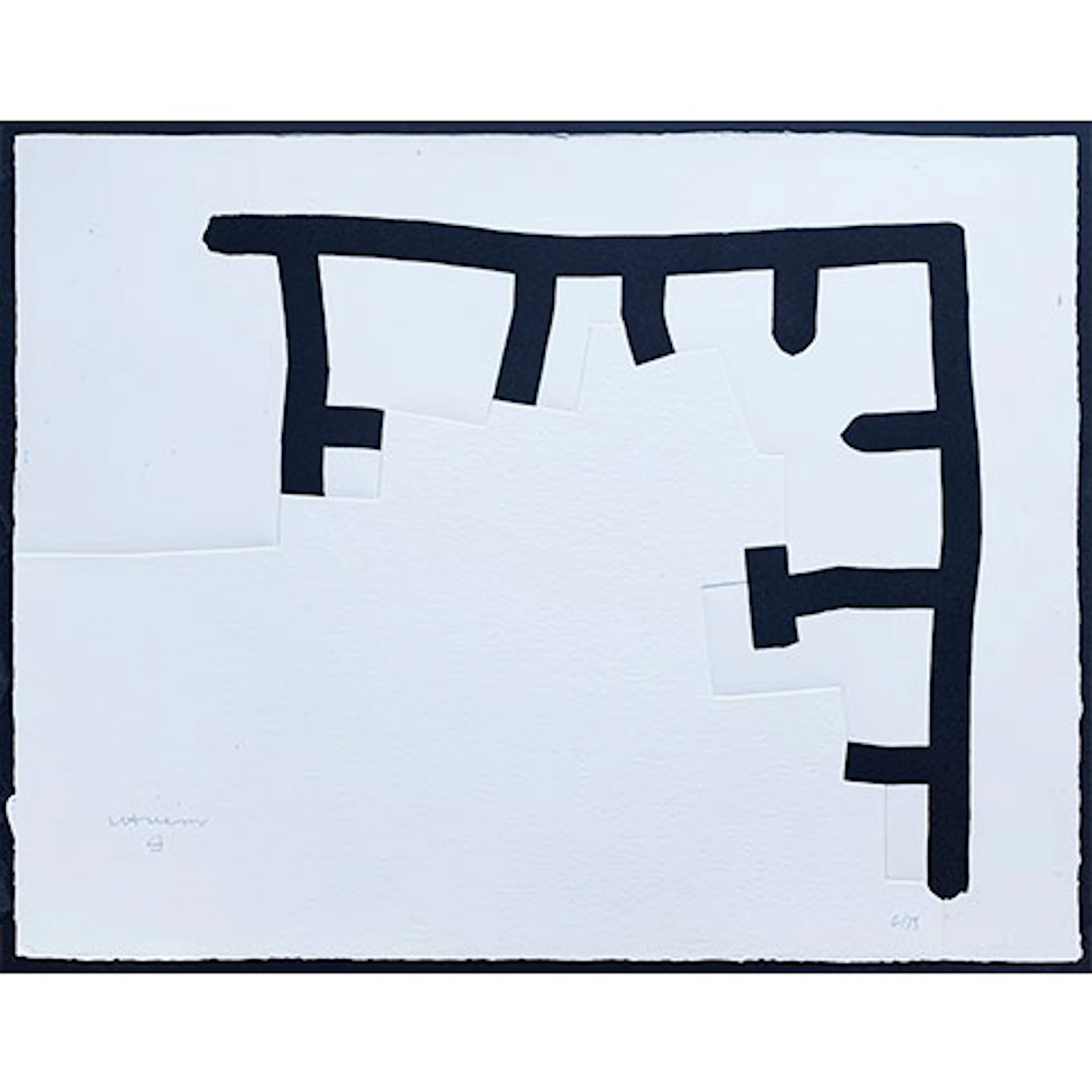 Eduardo Chillida - Grabado al Aguatinta y Gofrado "Gora Bach"