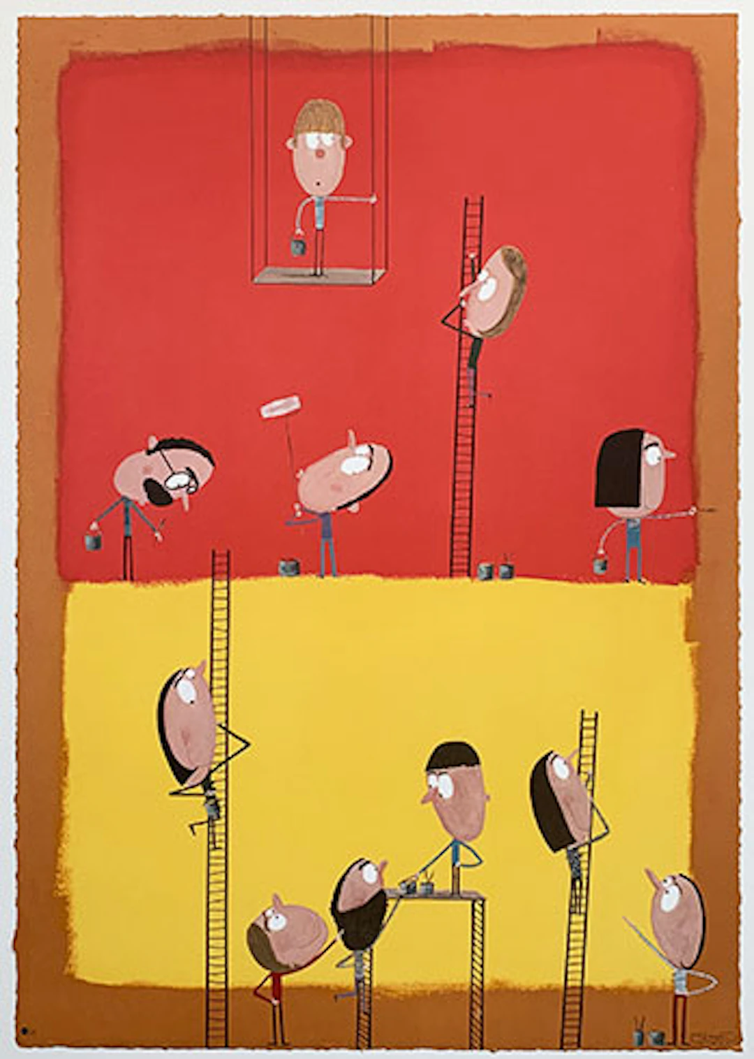 Moisés Yagües - Litografía "Los Ayudantes de Rothko"