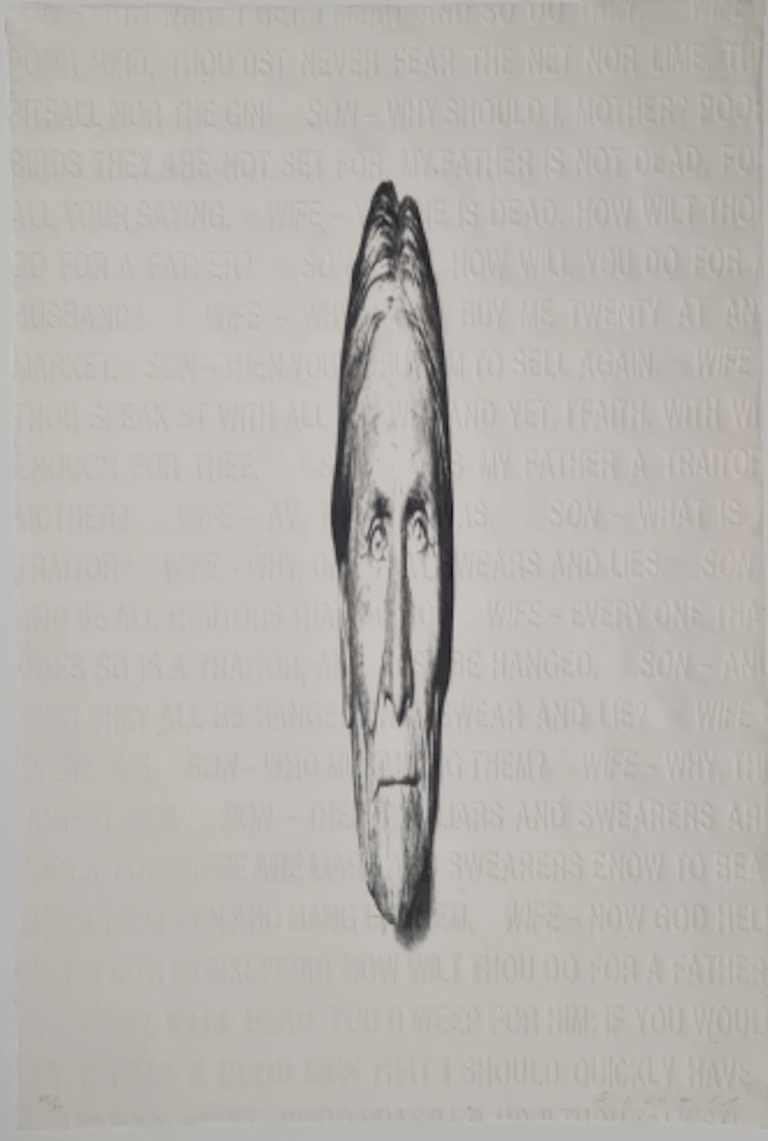 Jaume Plensa - Litografía y Gofrado "Anónimos I"