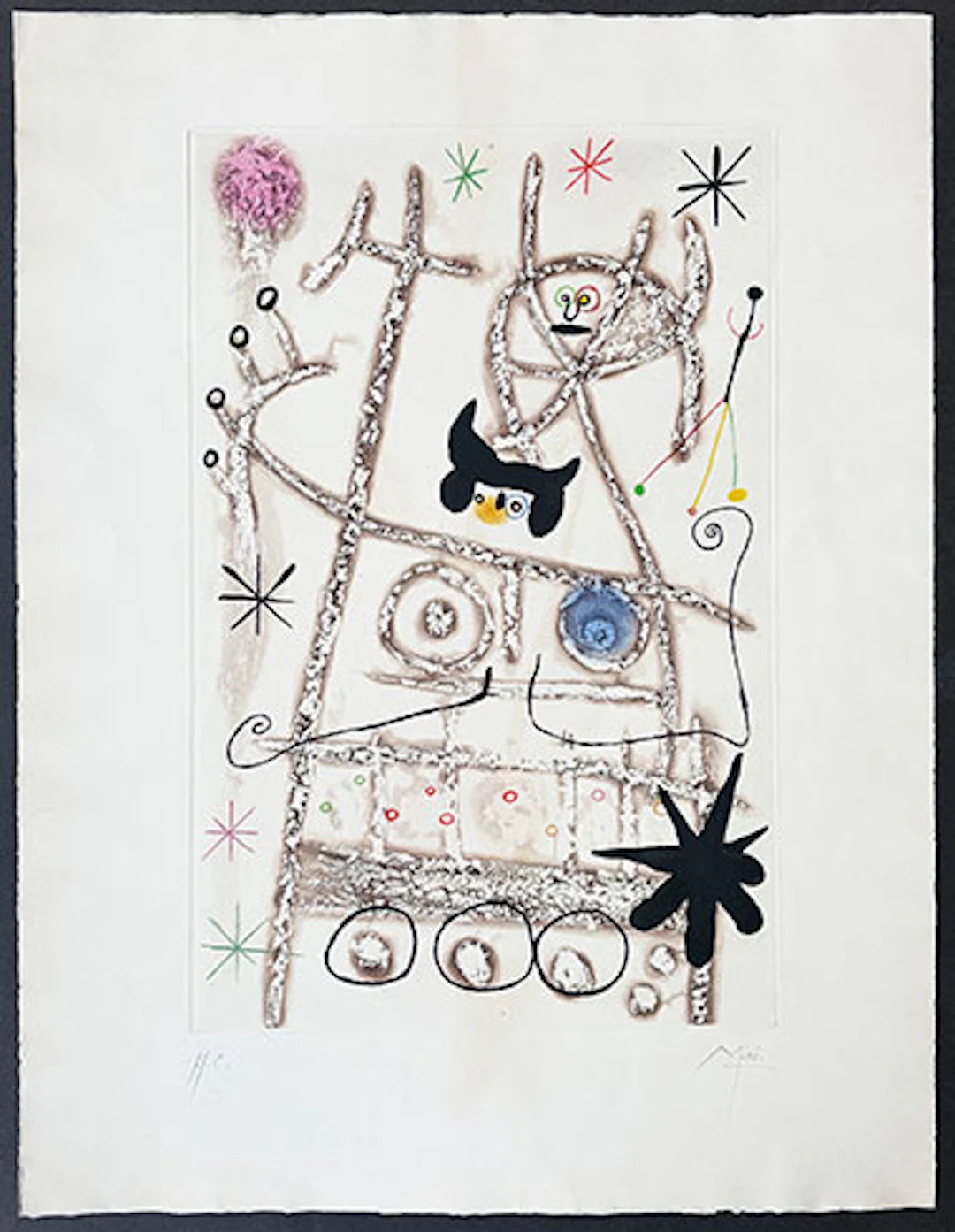 Joan Miró - Grabado al Aguafuerte y Aguatinta "Les Forestiers" (D.151)