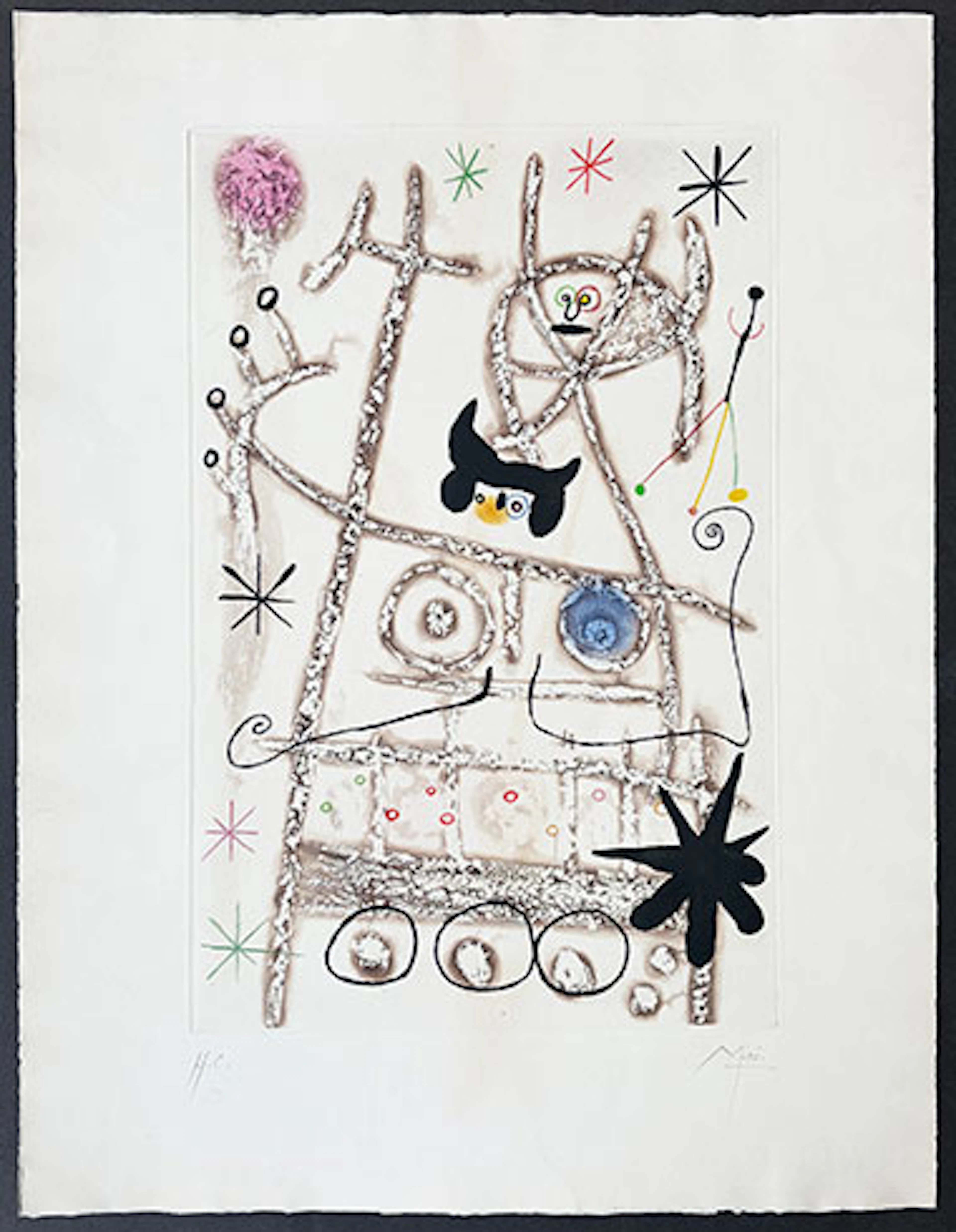 Joan Miró - Grabado al Aguafuerte y Aguatinta "Les Forestiers" (D.151)