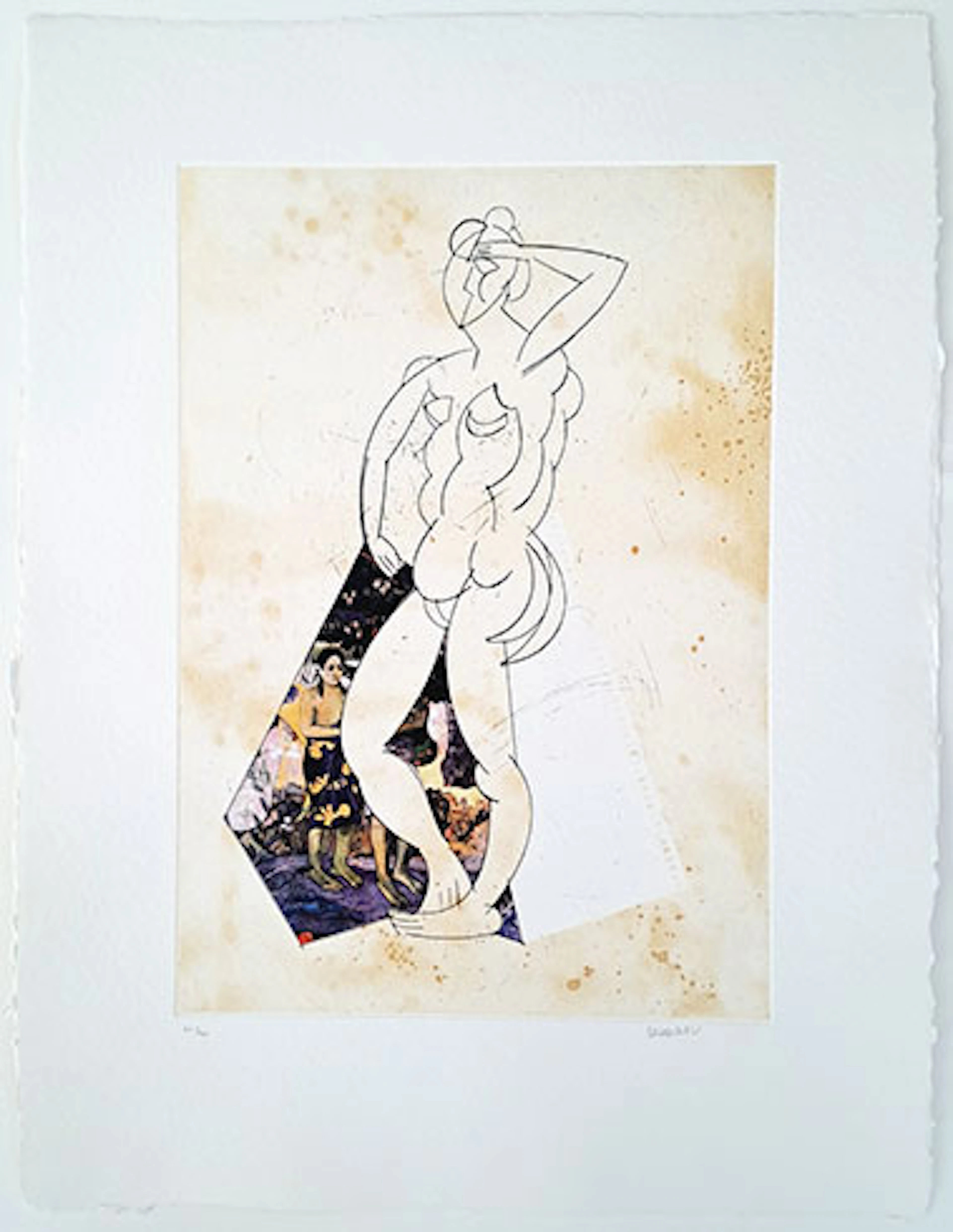 Manolo Valdés - Grabado al Aguafuerte y Collage "El Cubismo como Pretexto" #8
