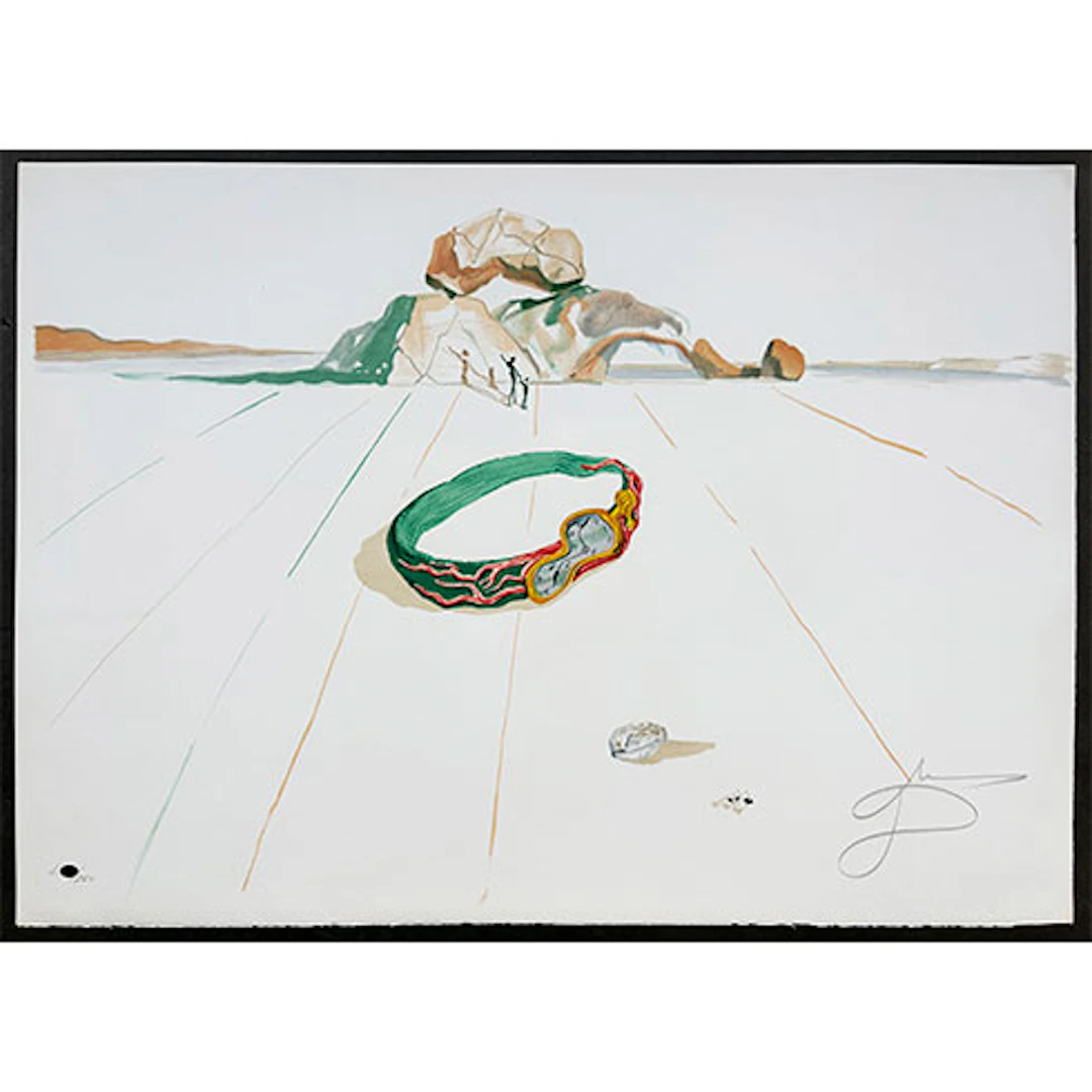 Salvador Dalí - Litografía en colores "Desert Bracelet" - Time